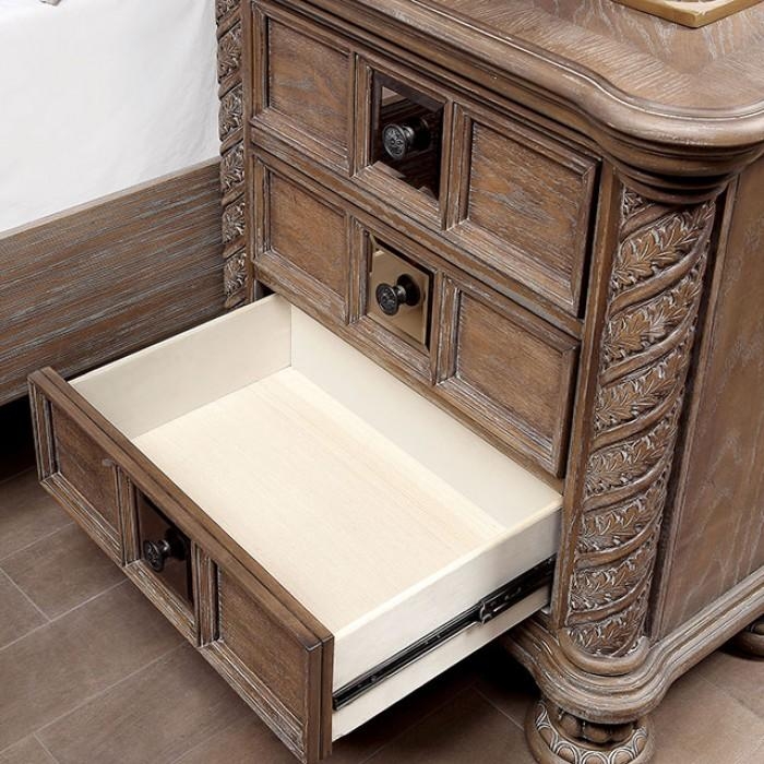 Timandra Fabric/Wood Panel Tufted Bedroom Set