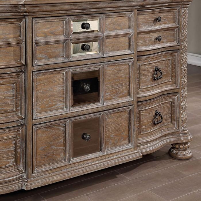 Timandra Fabric/Wood Panel Tufted Bedroom Set