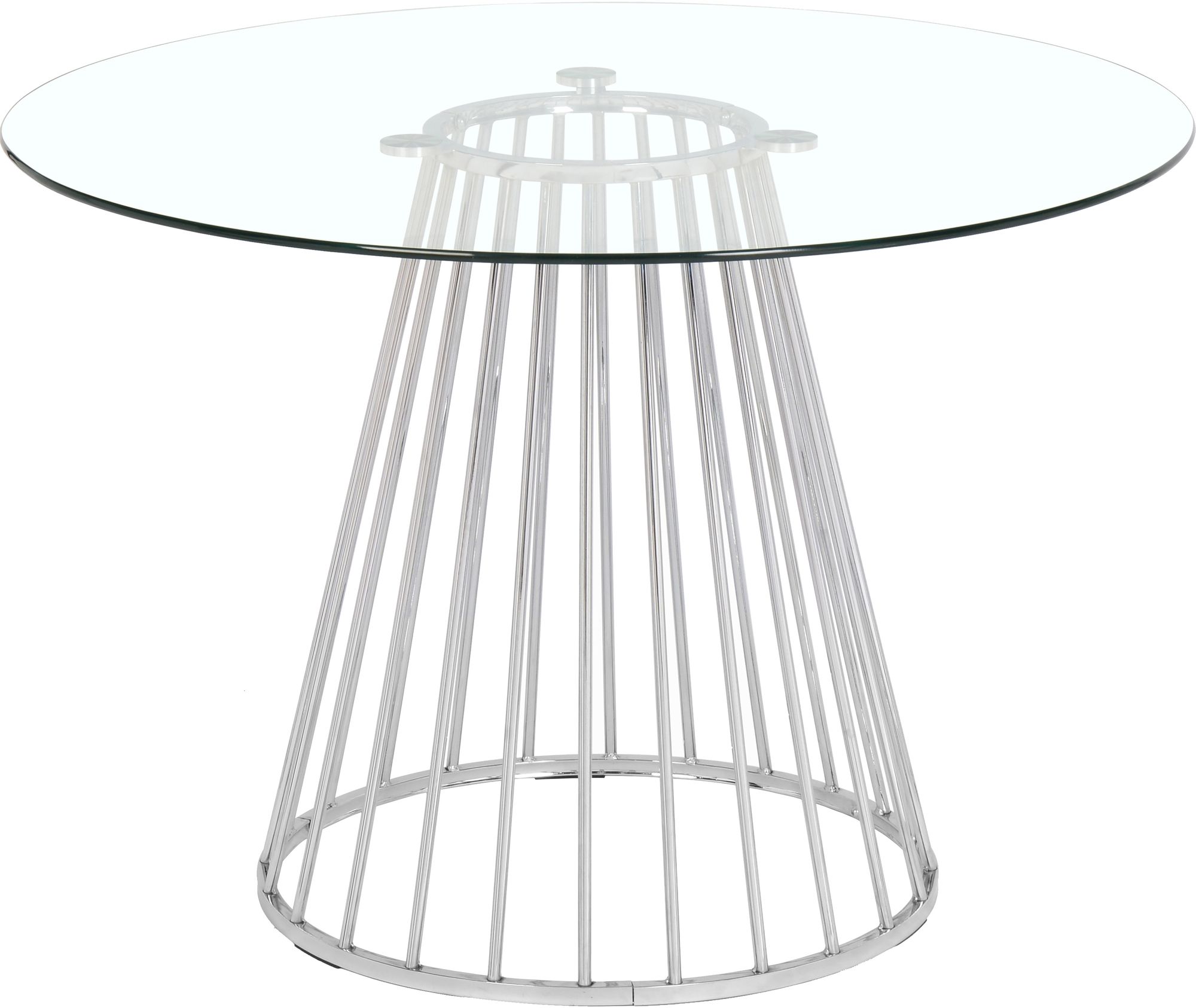 Gio 48" Round Glass Dining Table with Metal Base