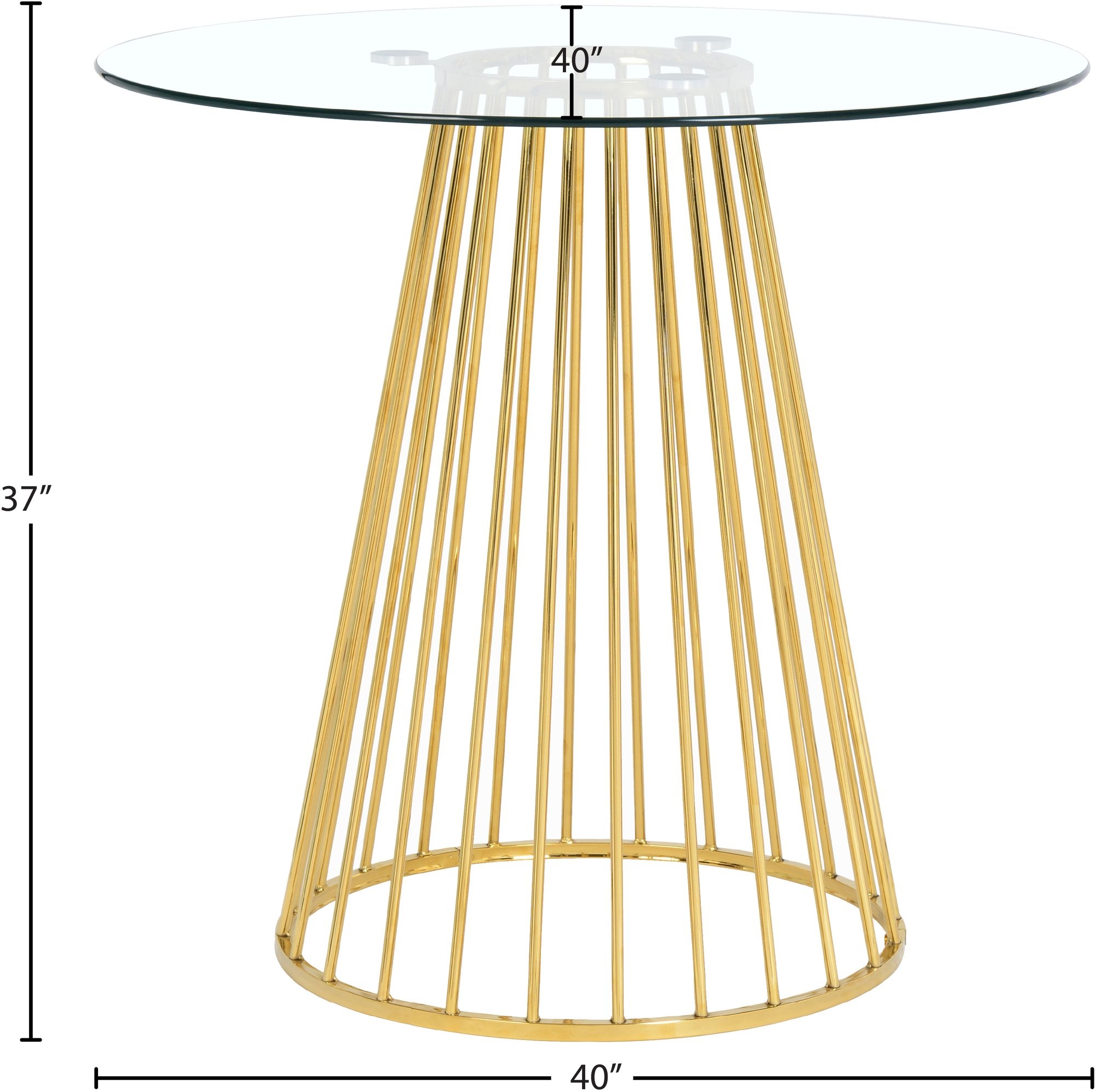 Gio 40" Round Glass Counter Height Table with Metal Base