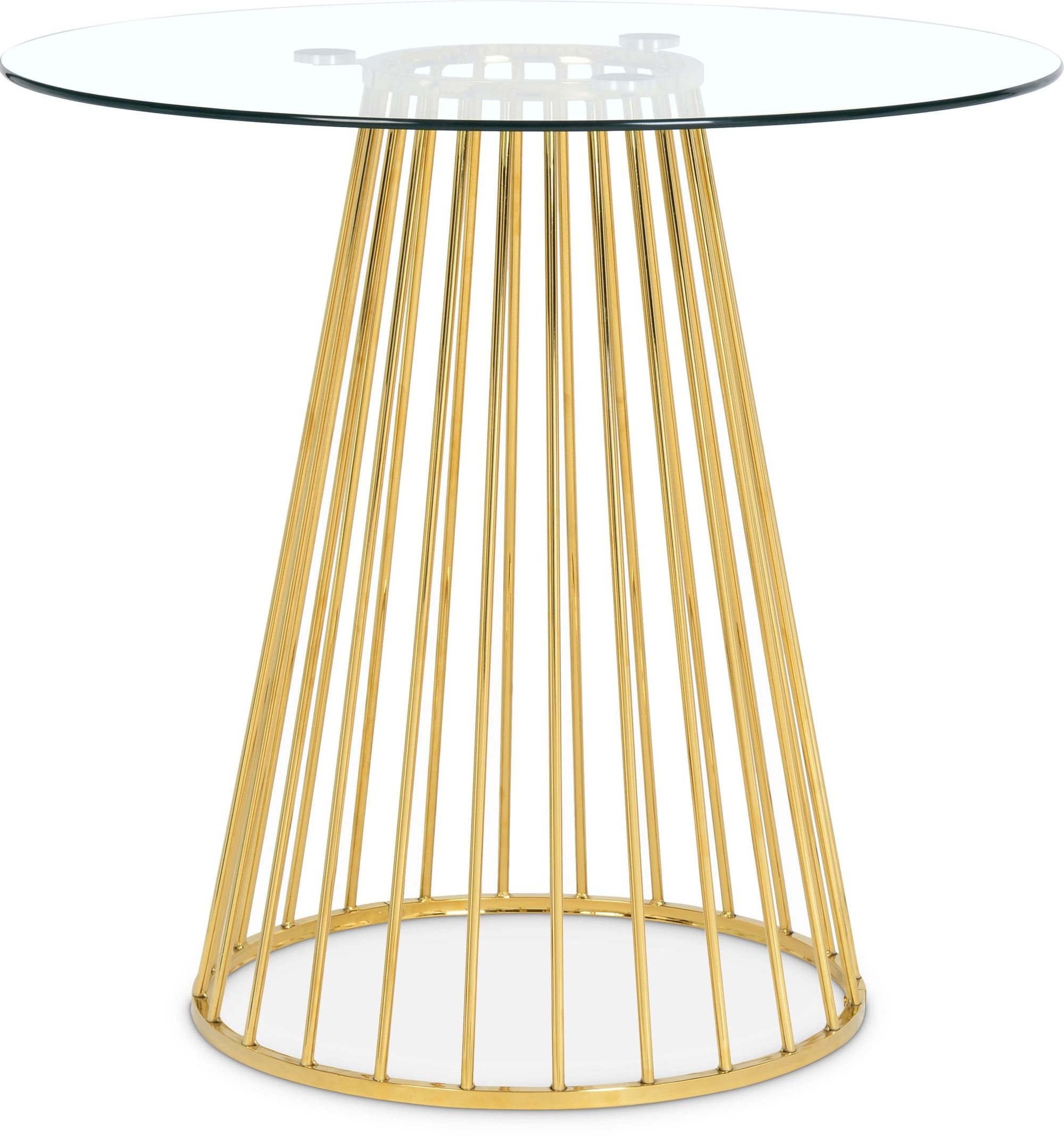 Gio 40" Round Glass Counter Height Table with Metal Base
