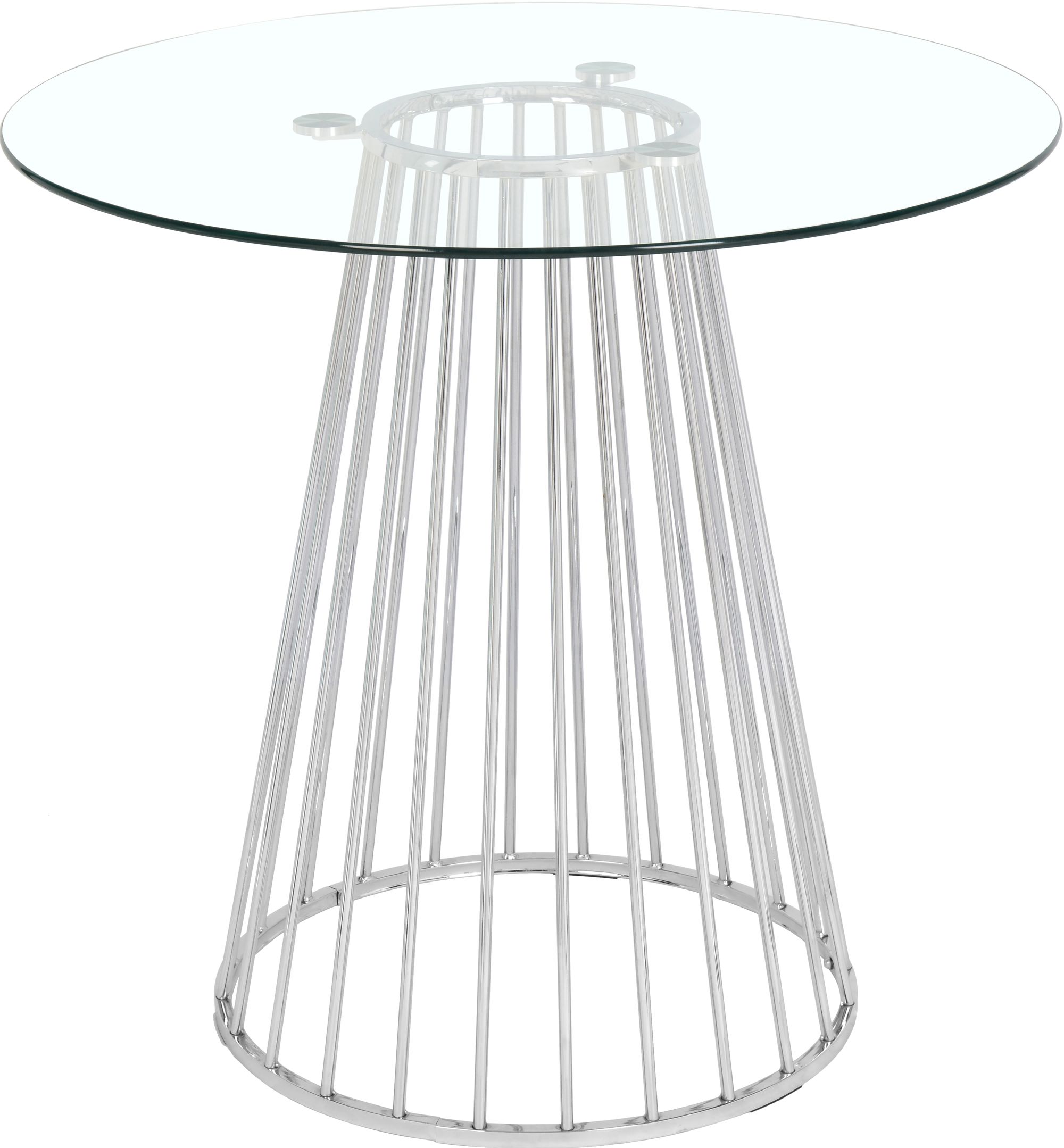 Gio 40" Round Glass Counter Height Table with Metal Base