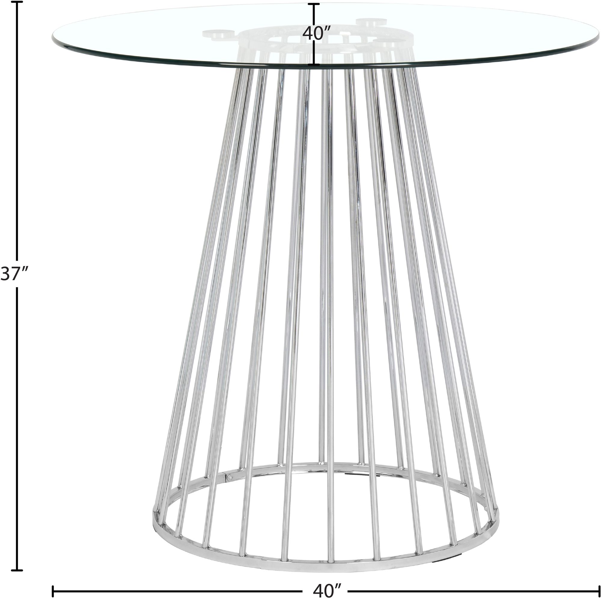 Gio 40" Round Glass Counter Height Table with Metal Base