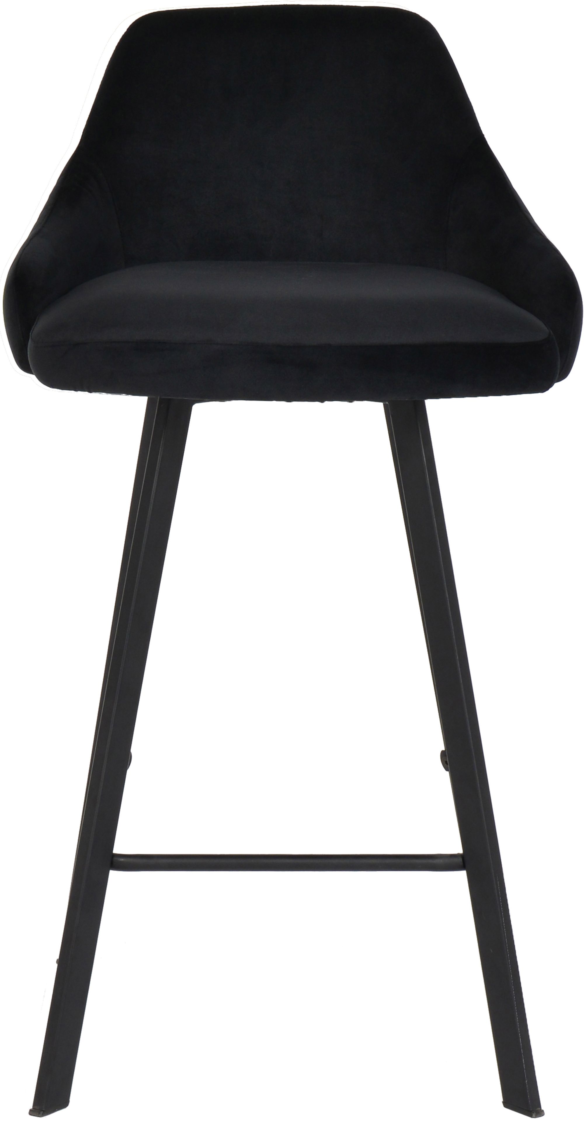 Viviene Velvet Counter Stool with Matte Black Legs