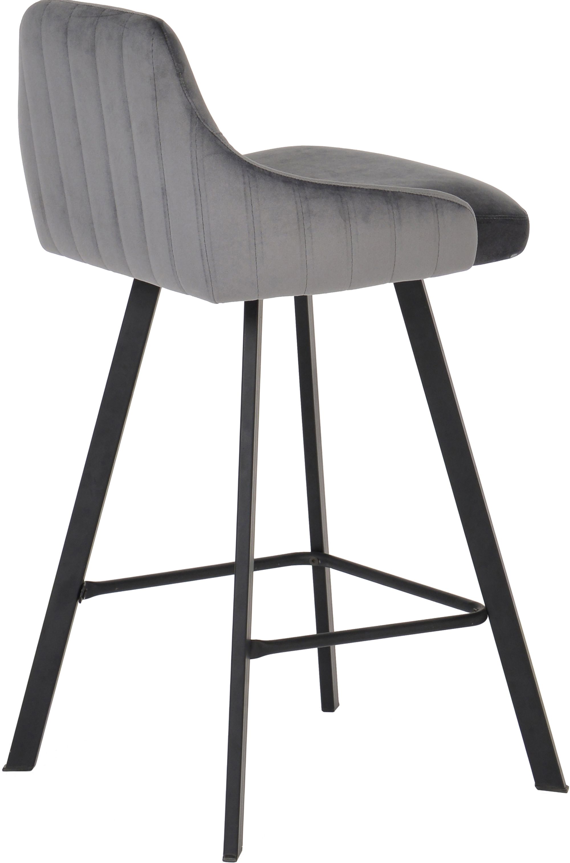 Viviene Velvet Counter Stool with Matte Black Legs