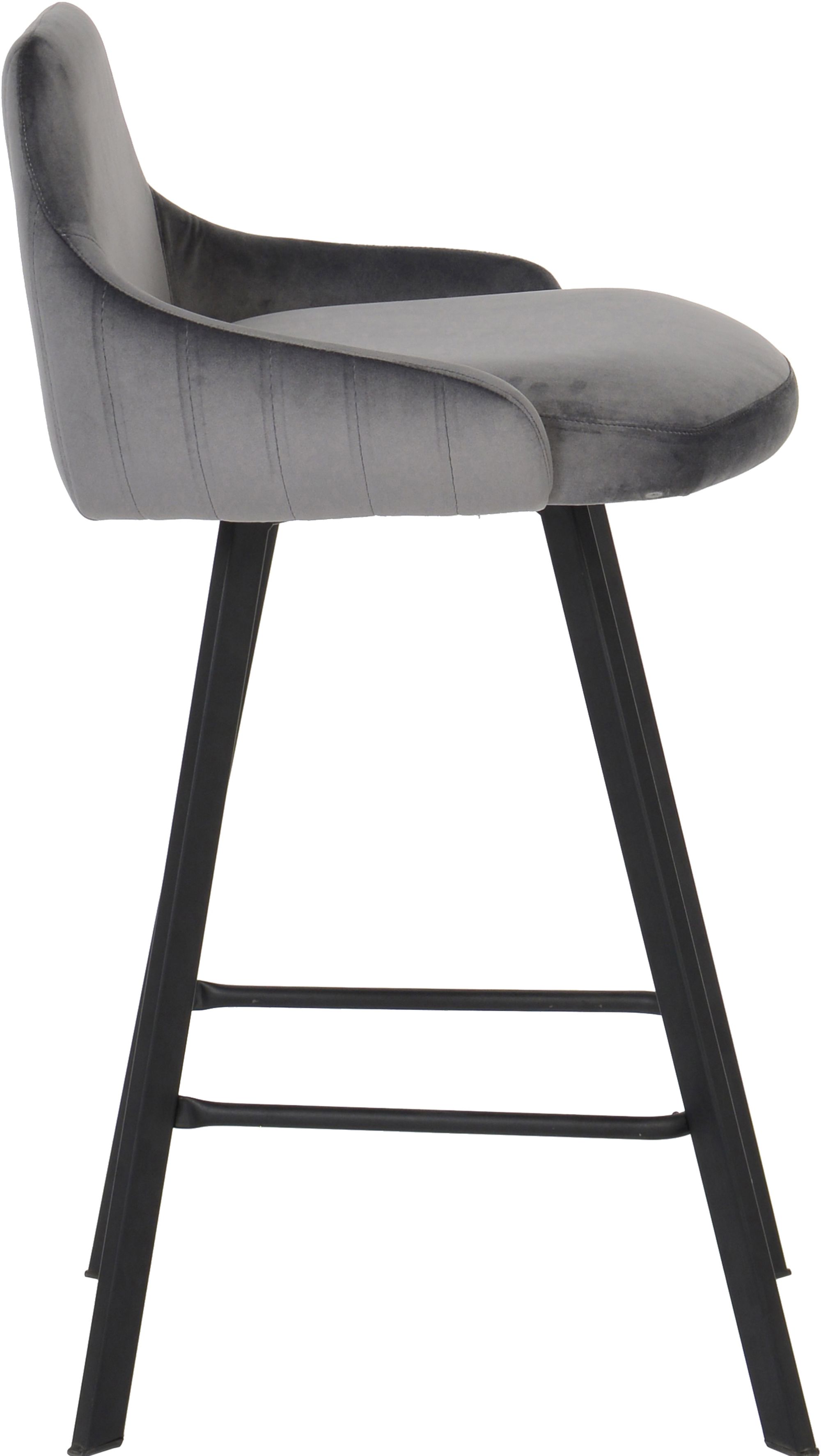 Viviene Velvet Counter Stool with Matte Black Legs