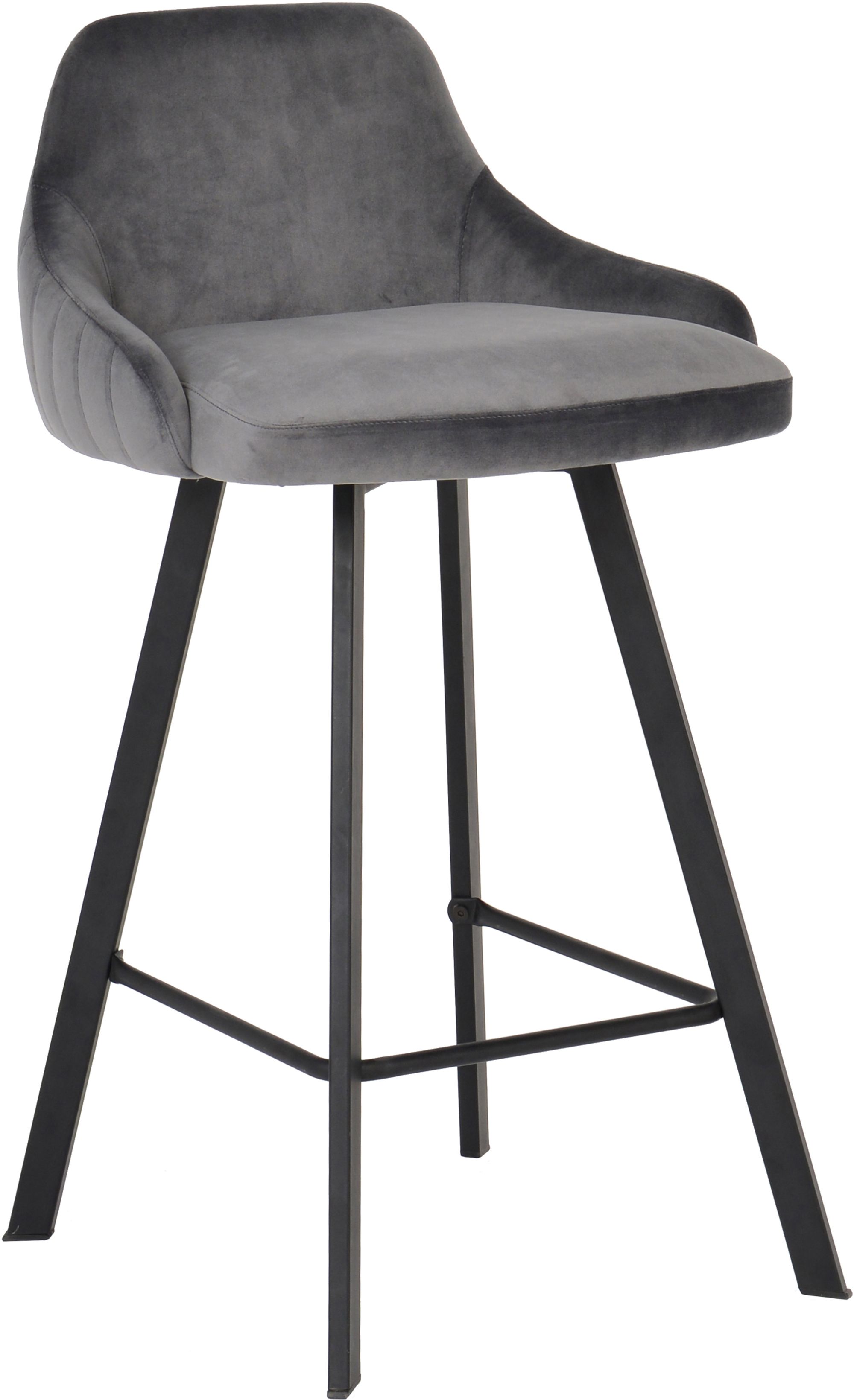 Viviene Velvet Counter Stool with Matte Black Legs