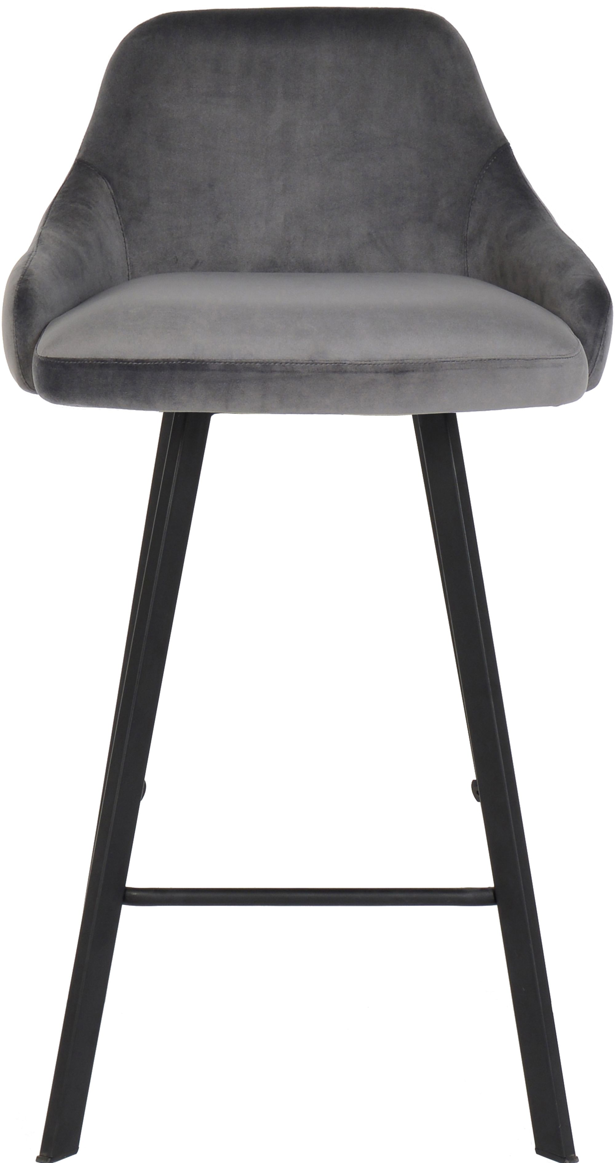 Viviene Velvet Counter Stool with Matte Black Legs