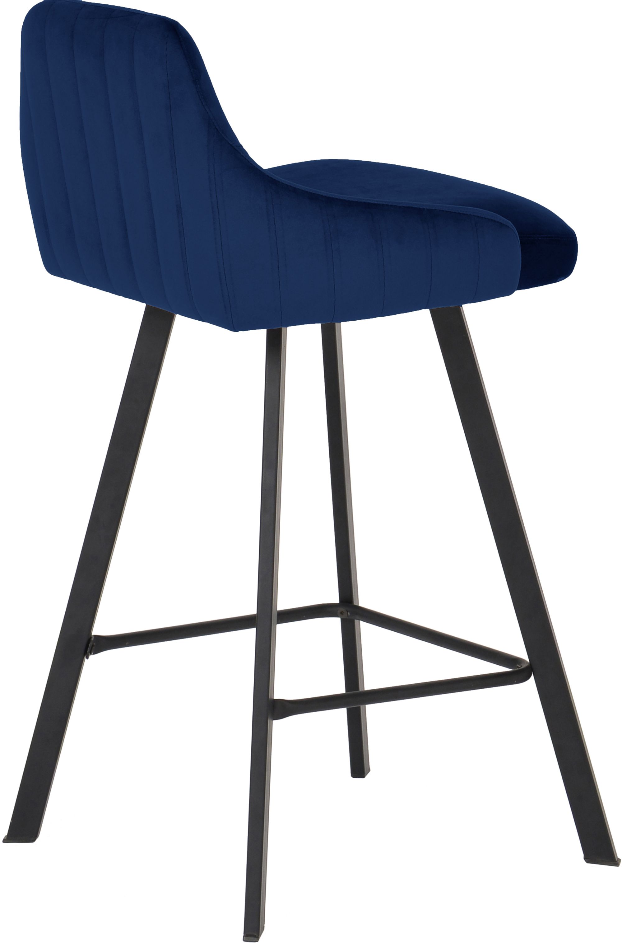 Viviene Velvet Counter Stool with Matte Black Legs