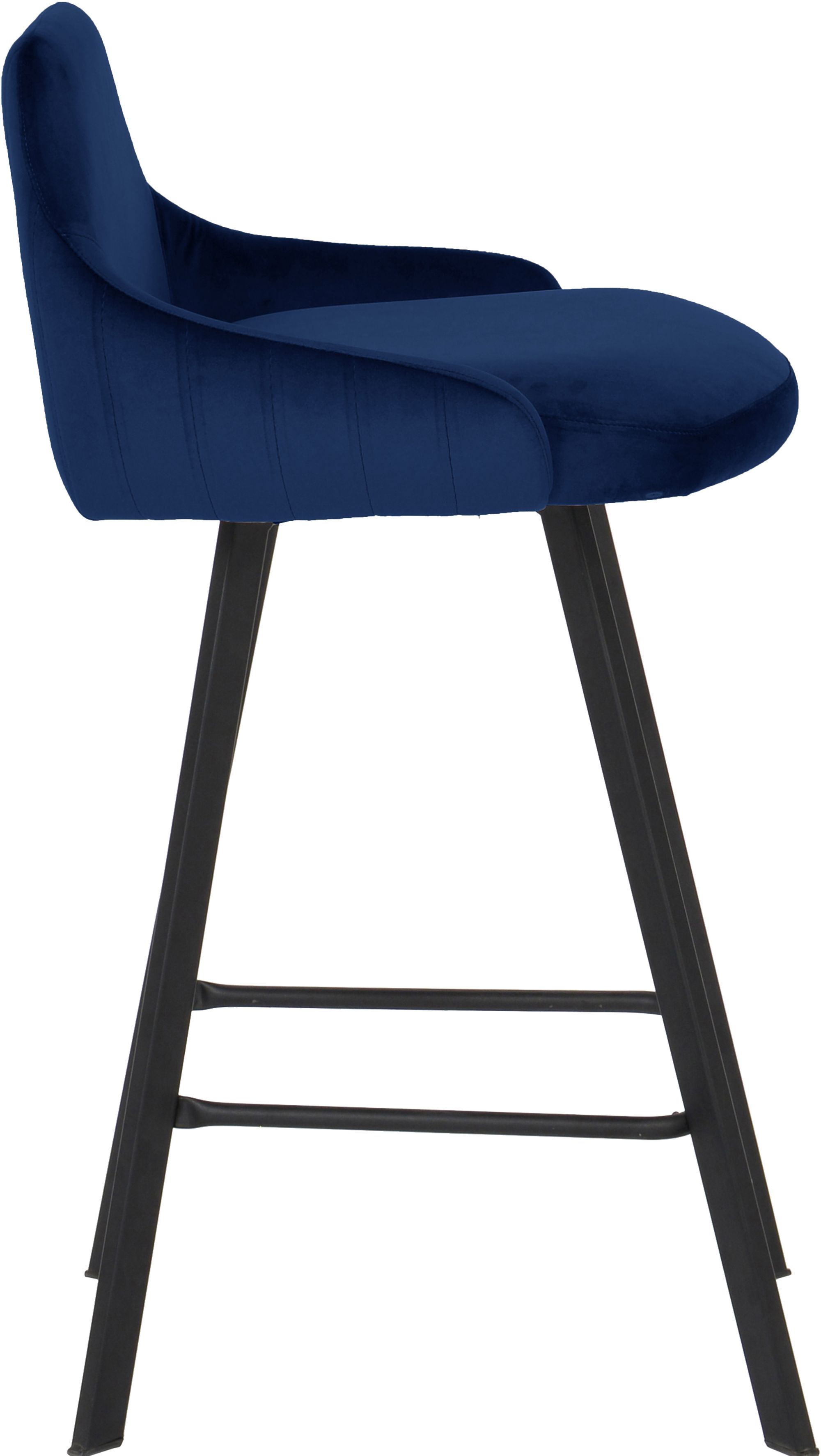 Viviene Velvet Counter Stool with Matte Black Legs