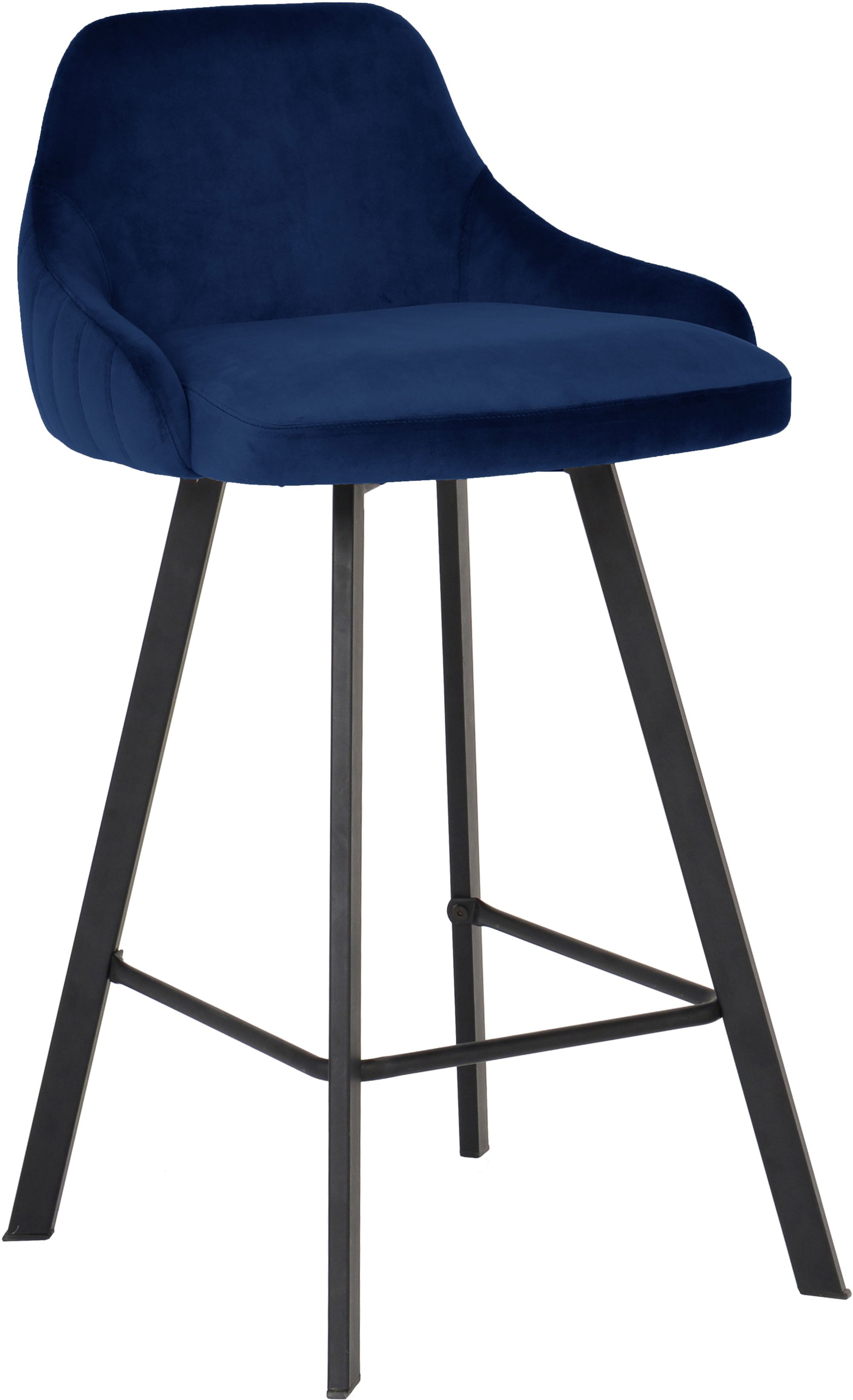 Viviene Velvet Counter Stool with Matte Black Legs