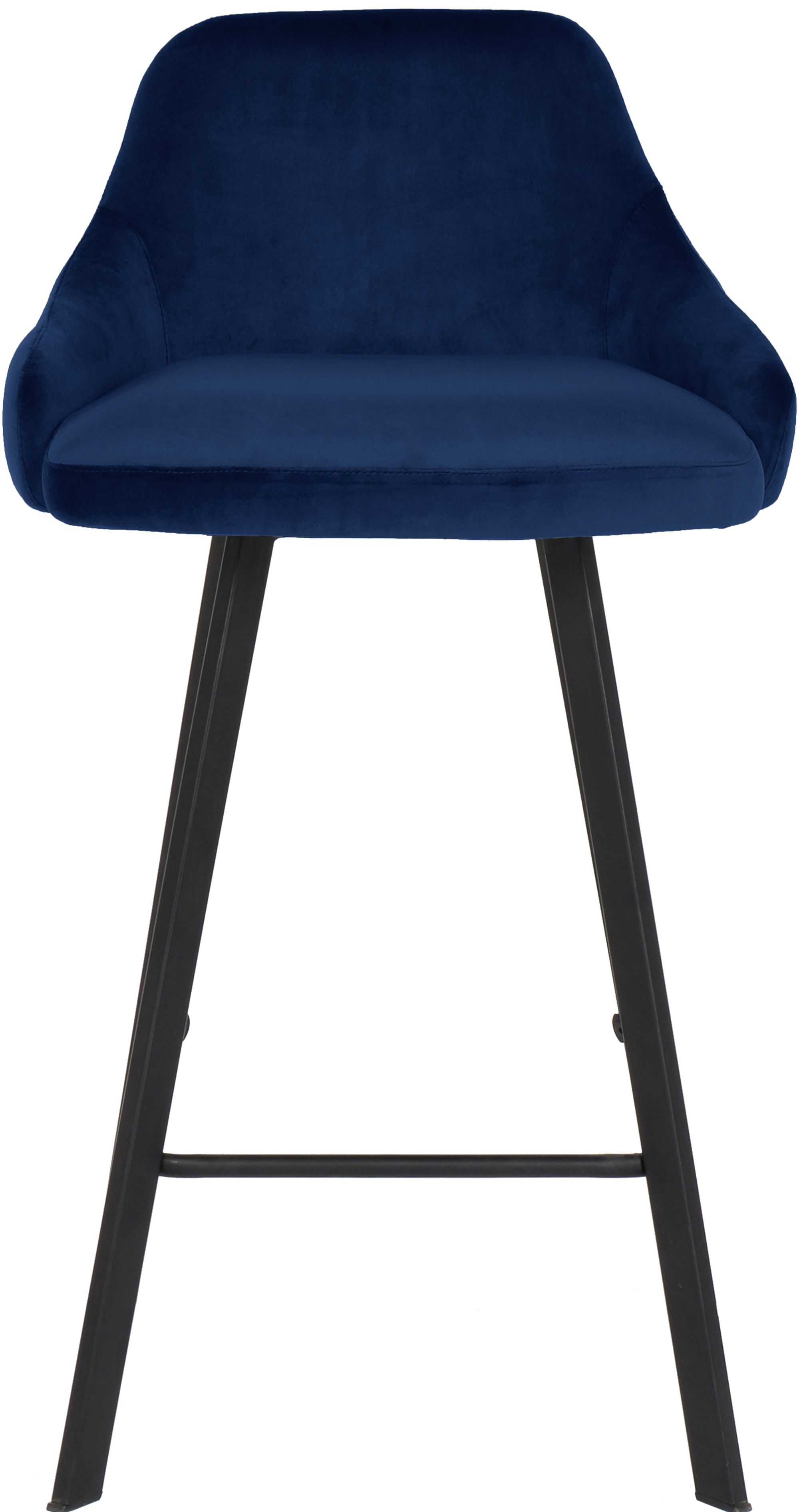 Viviene Velvet Counter Stool with Matte Black Legs