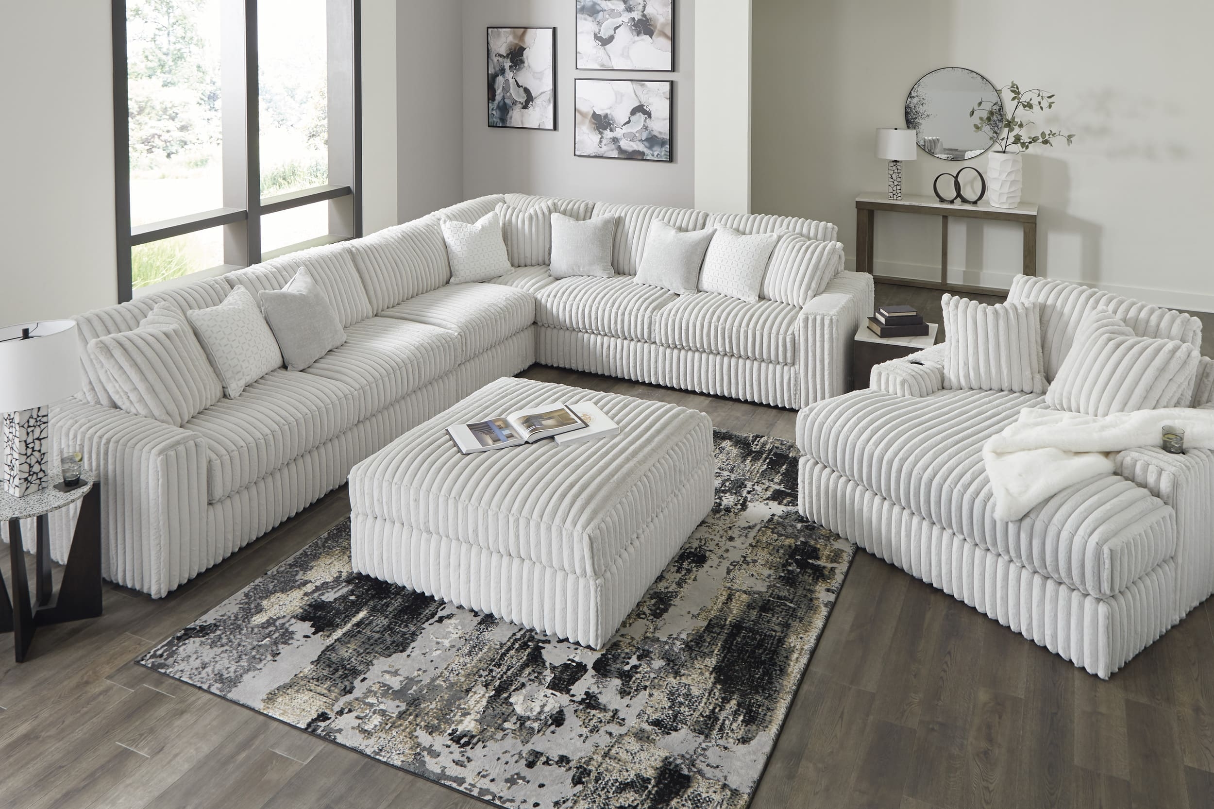 Ashley Stupendous Sectional Sofa And Ottoman