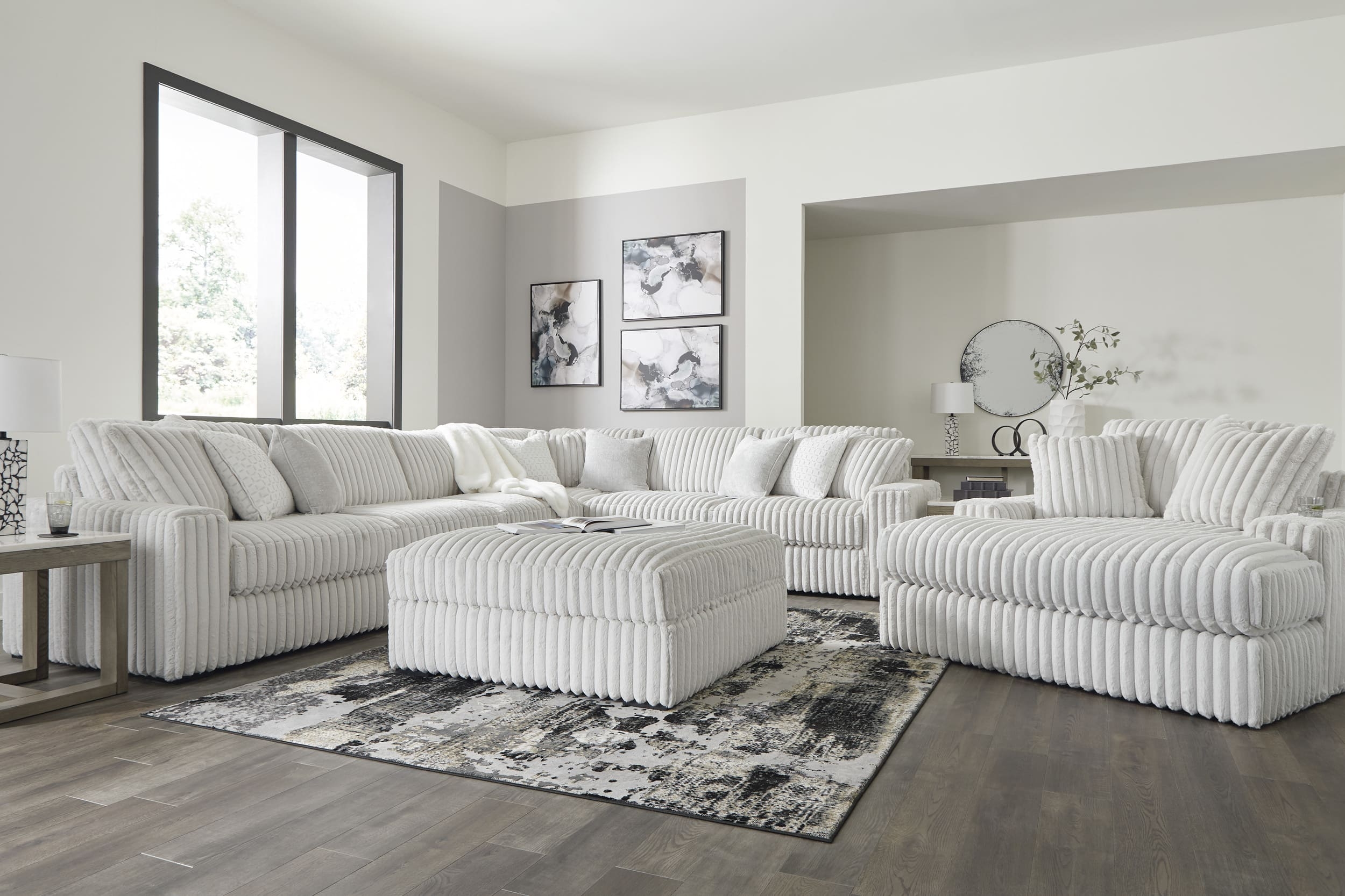 Ashley Stupendous Sectional Sofa Chaise And Ottoman
