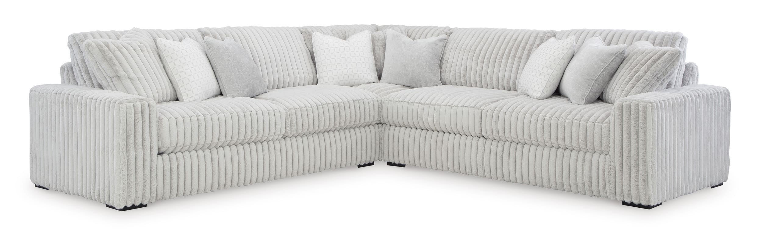 Ashley Stupendous 3-Pc Polyester L-Shaped Sectional, Alloy