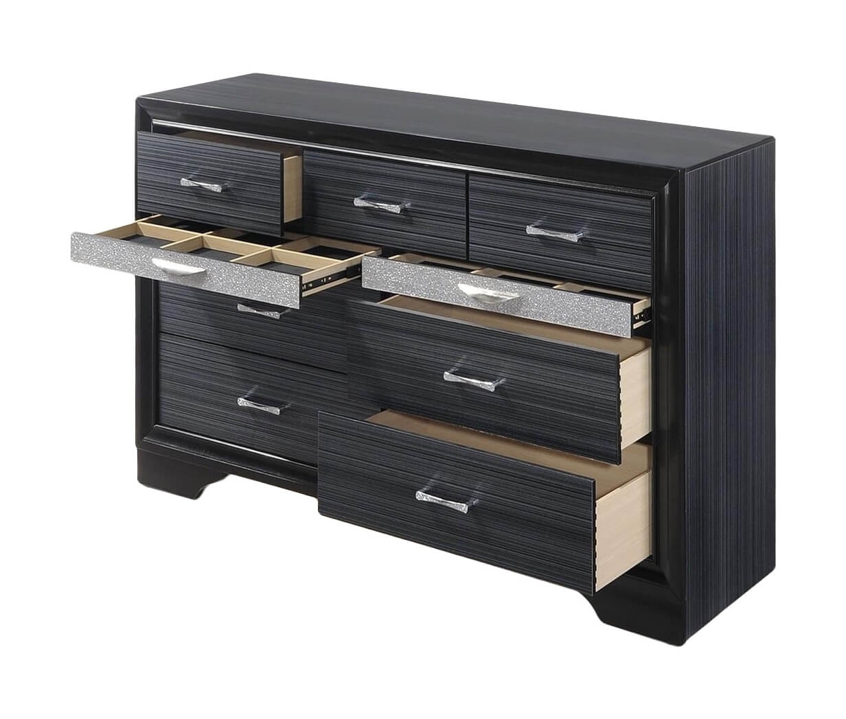 Naima Wood/Wood Veneer Storage Platform Bedroom Set