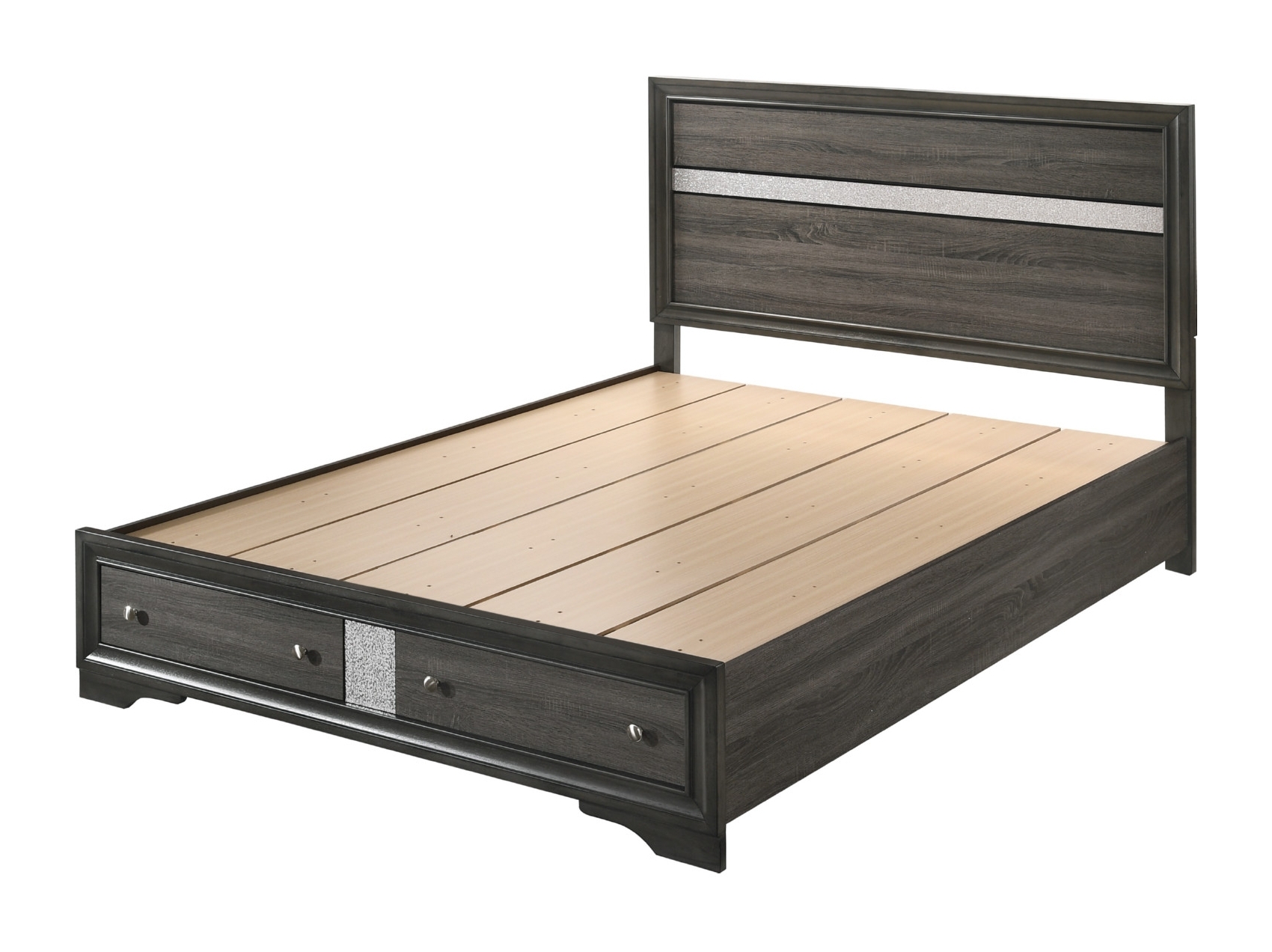 Naima Wood/Wood Veneer Storage Platform Bed, Eastern King Size