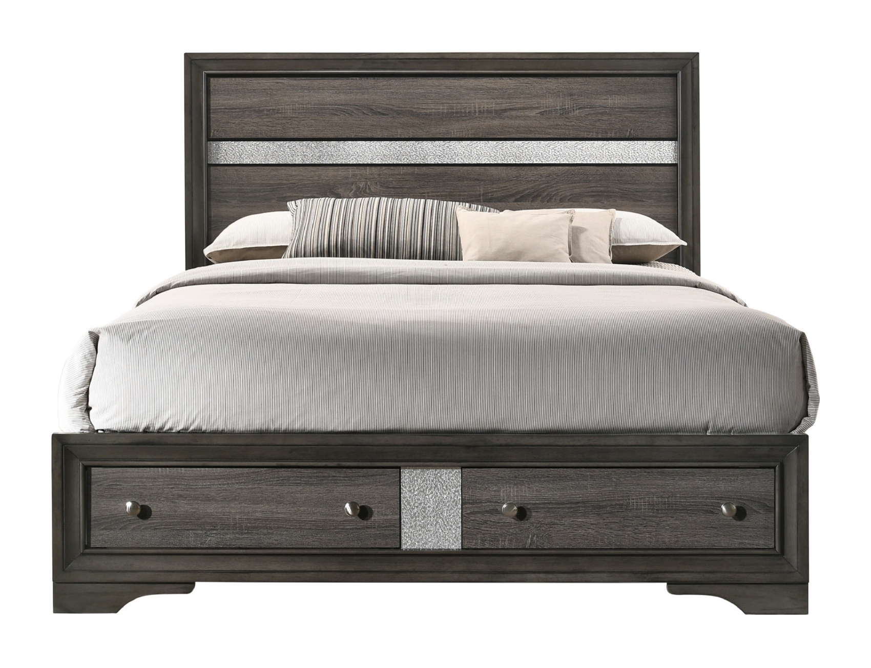 Naima Wood/Wood Veneer Storage Platform Bed