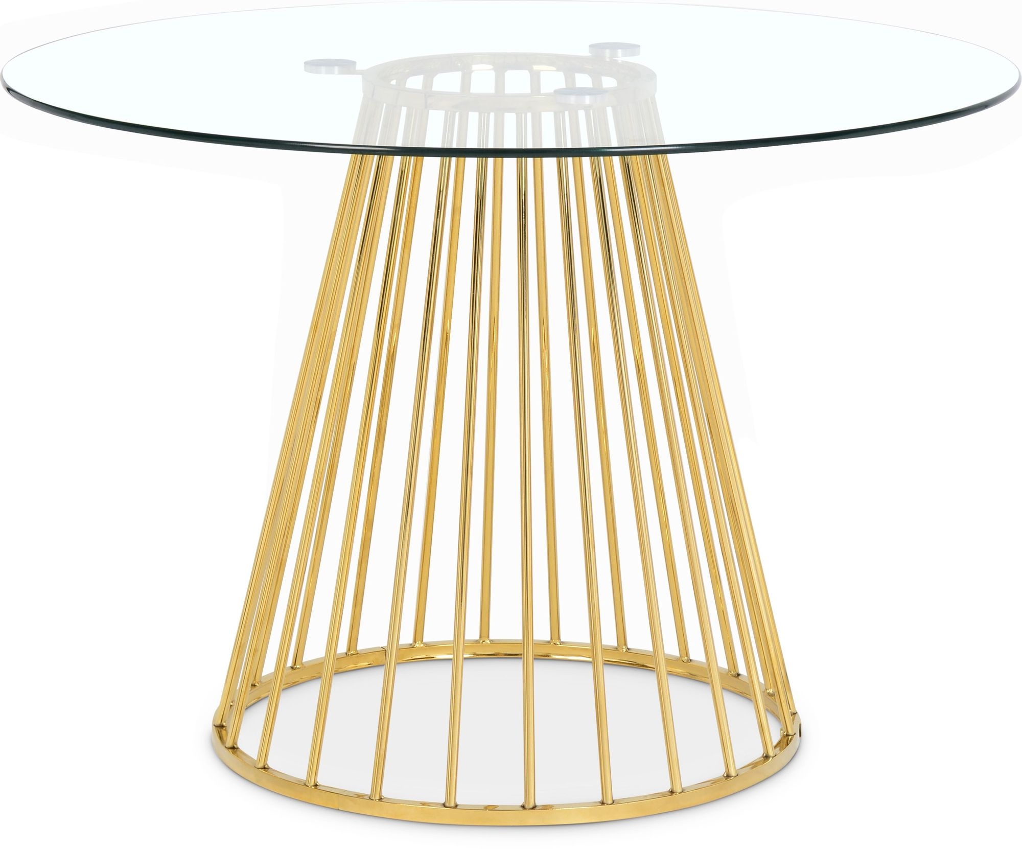 Gio 48" Round Glass Dining Table with Metal Base