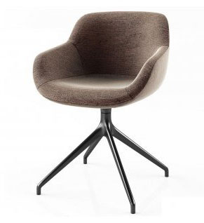 Igloo Soft Fabric/Metal Customizable Dining Armchair w/180° Swivel/Return