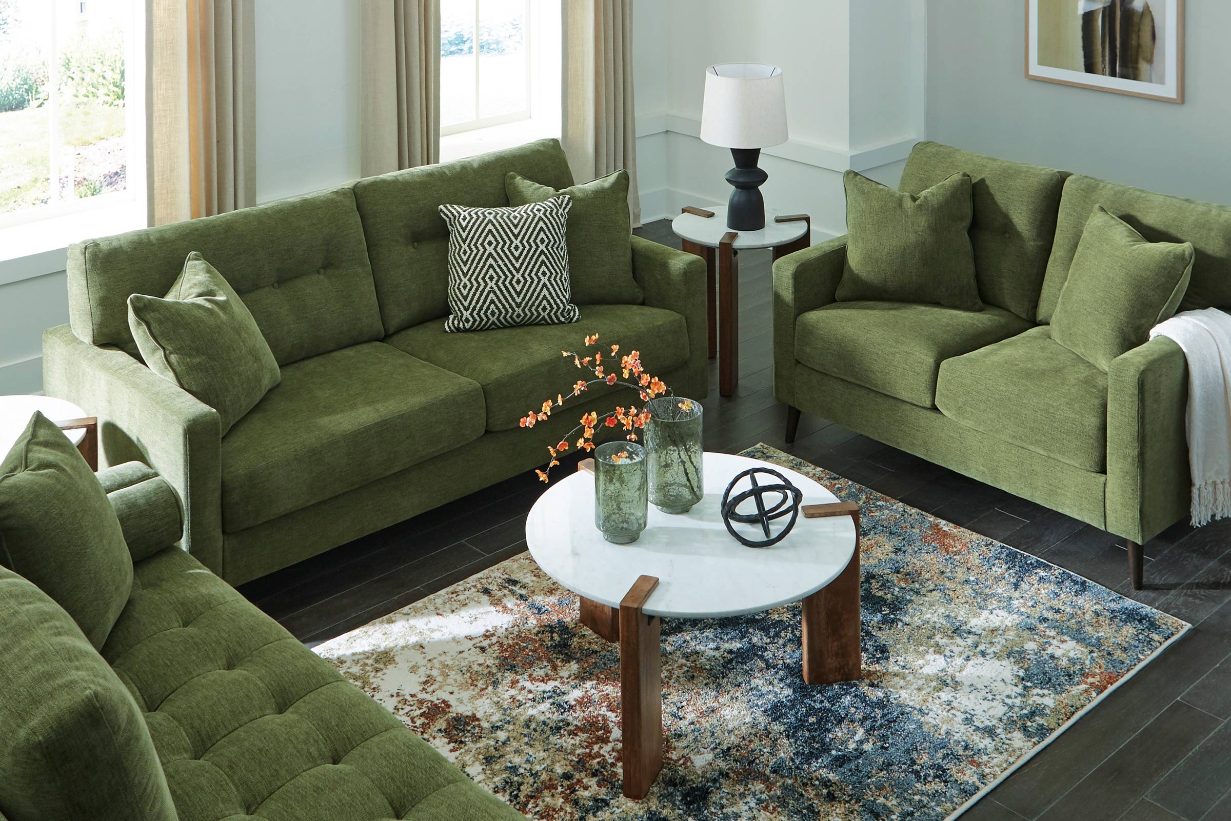 Bixler Olive Sofa And Loveseat Set By Ashley