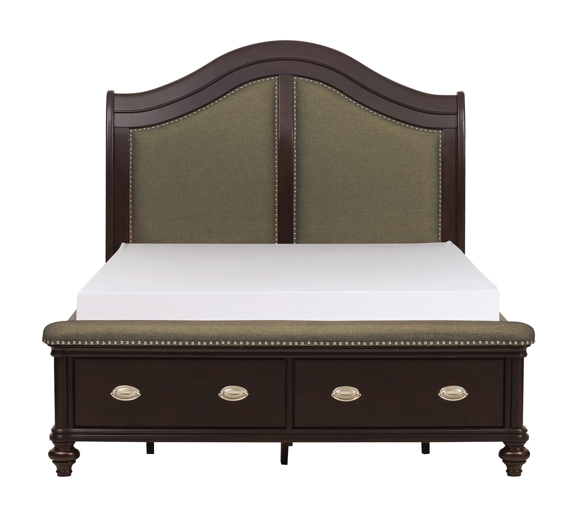 Marston Wood/Wood Veneer Sleigh Bed, King Size