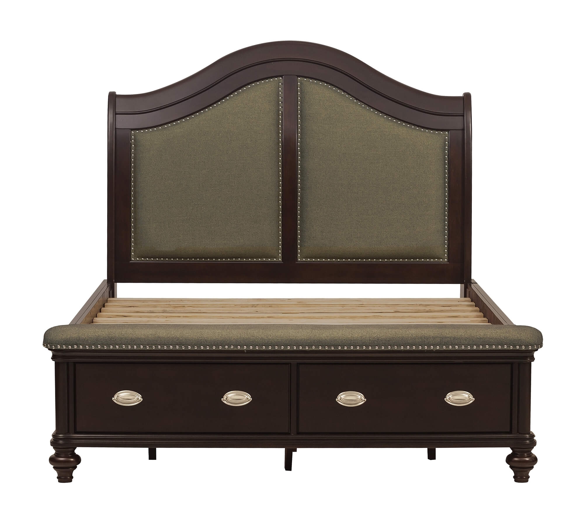 Marston Wood/Wood Veneer Sleigh Bed, King Size