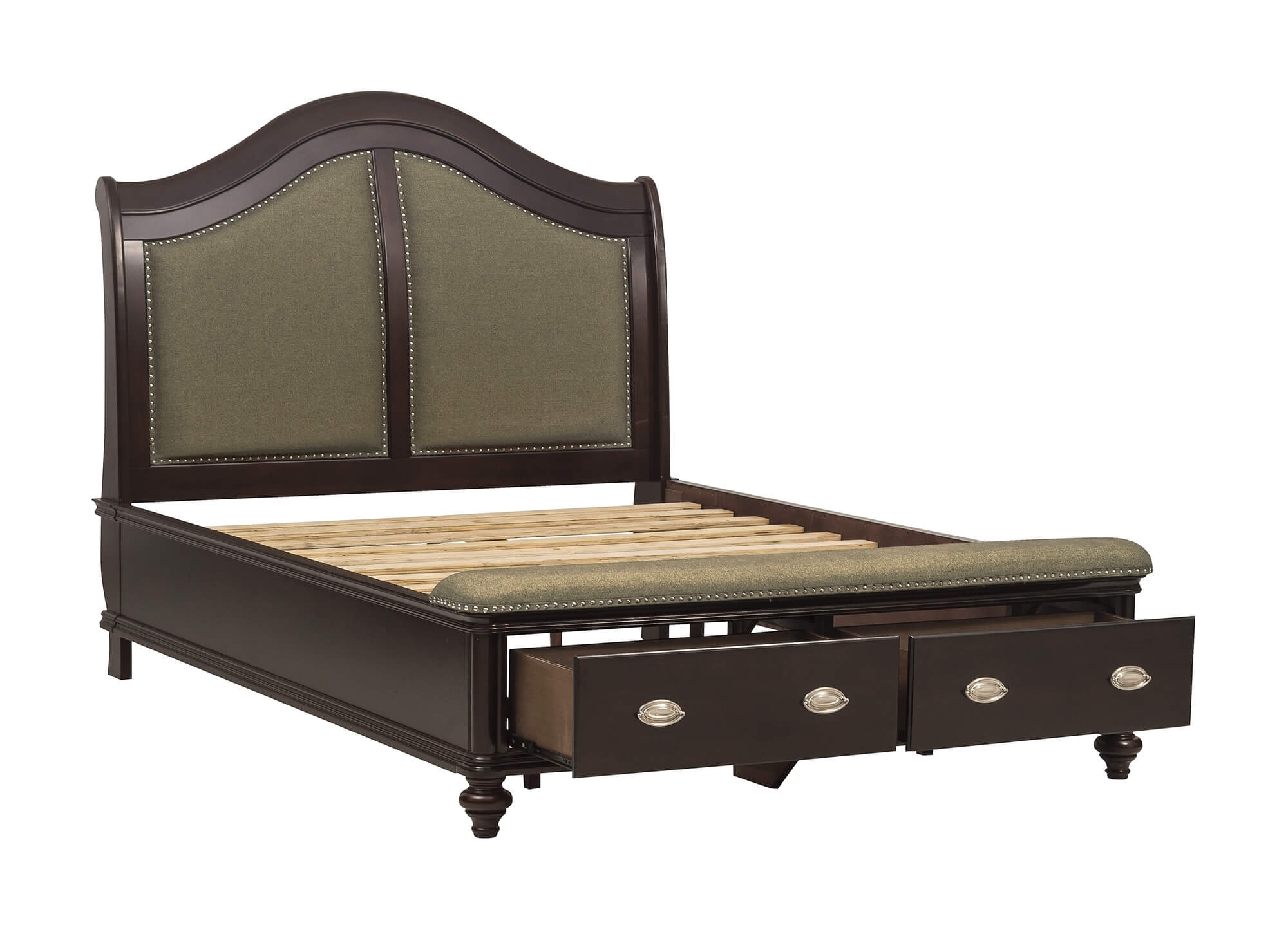 Traditional King Sleigh Platform Bed