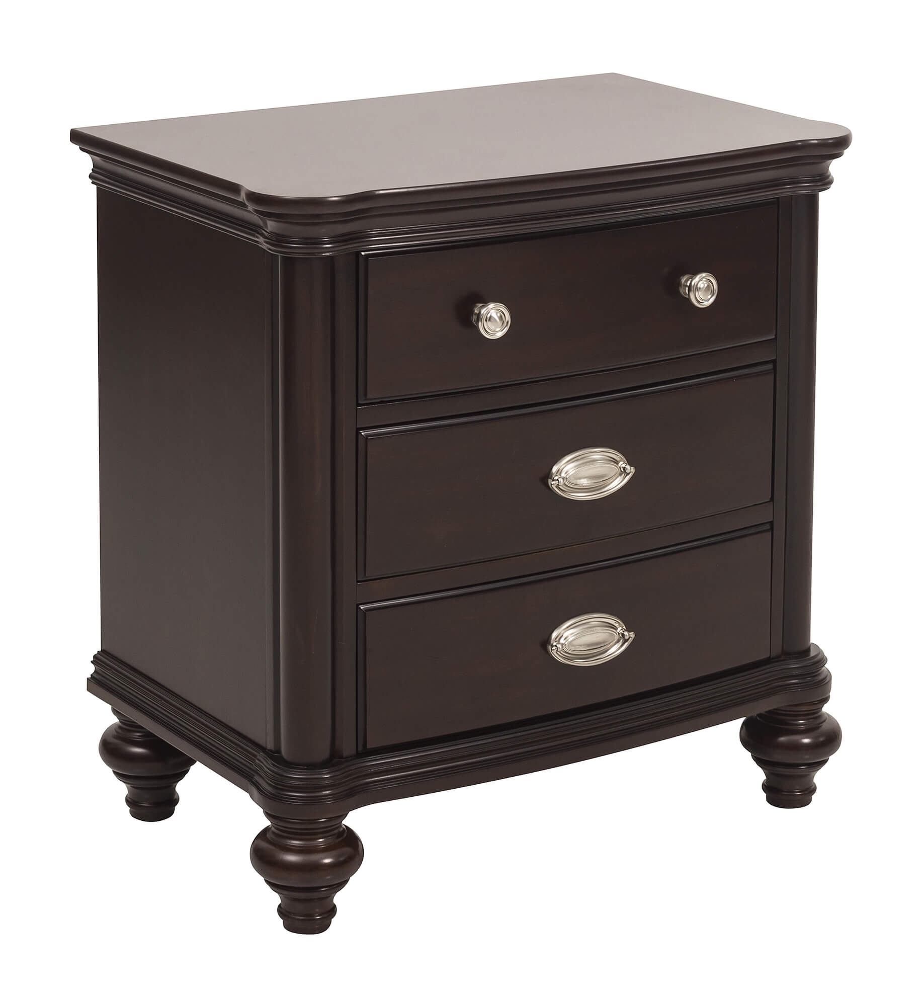 Benzara Wooden Nightstand With Three Drawers