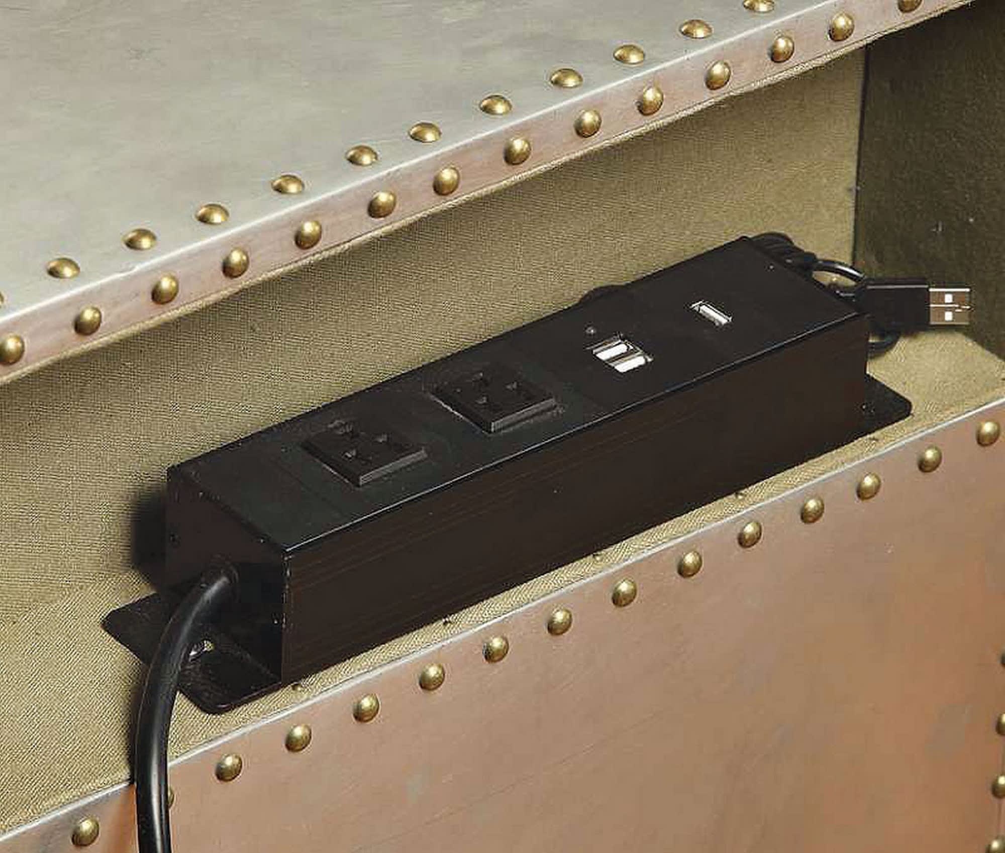 Brancaster Aluminum Nightstand w/USB Power Dock