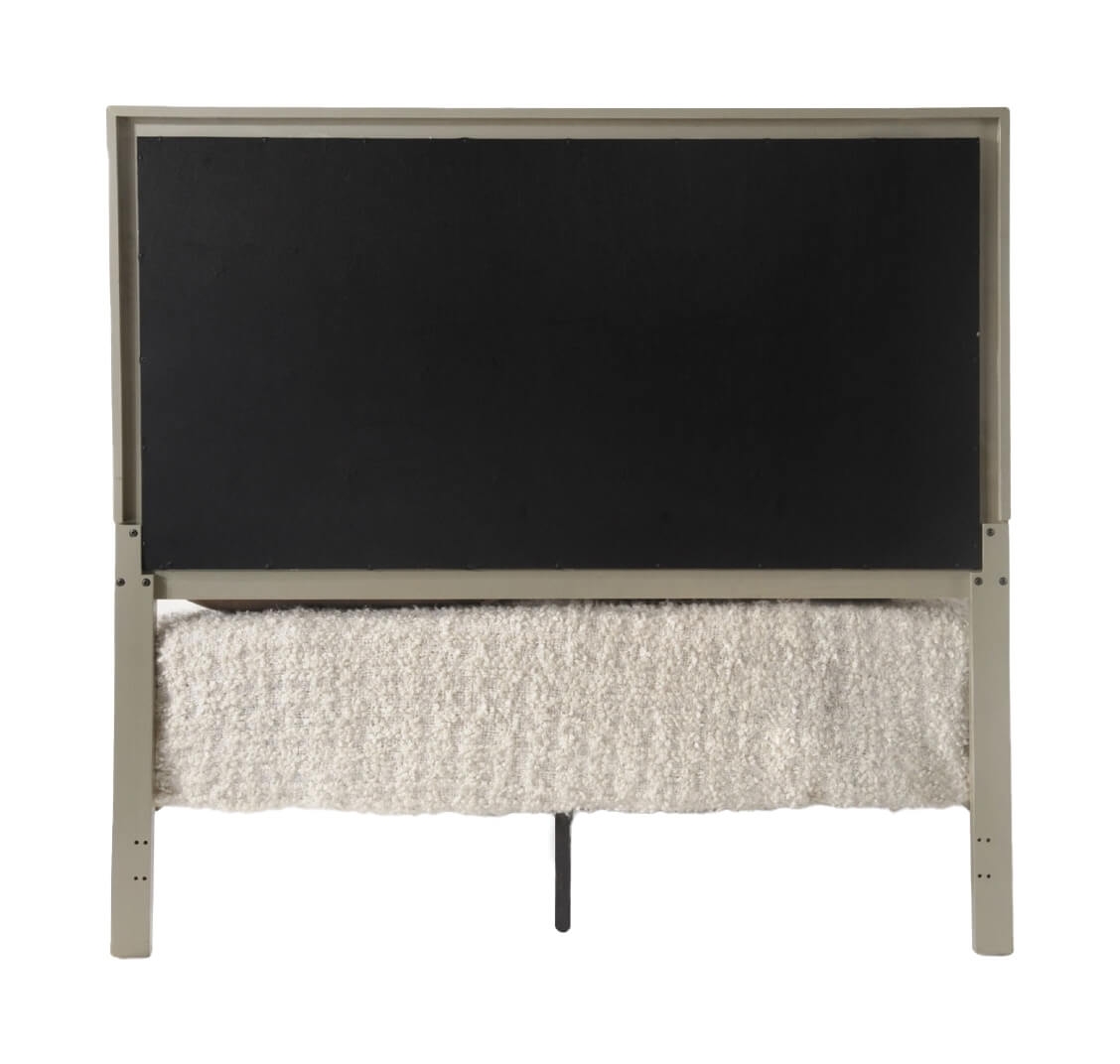 Carine Leatherette/Wood Tufted Sleigh Bed, Queen Size