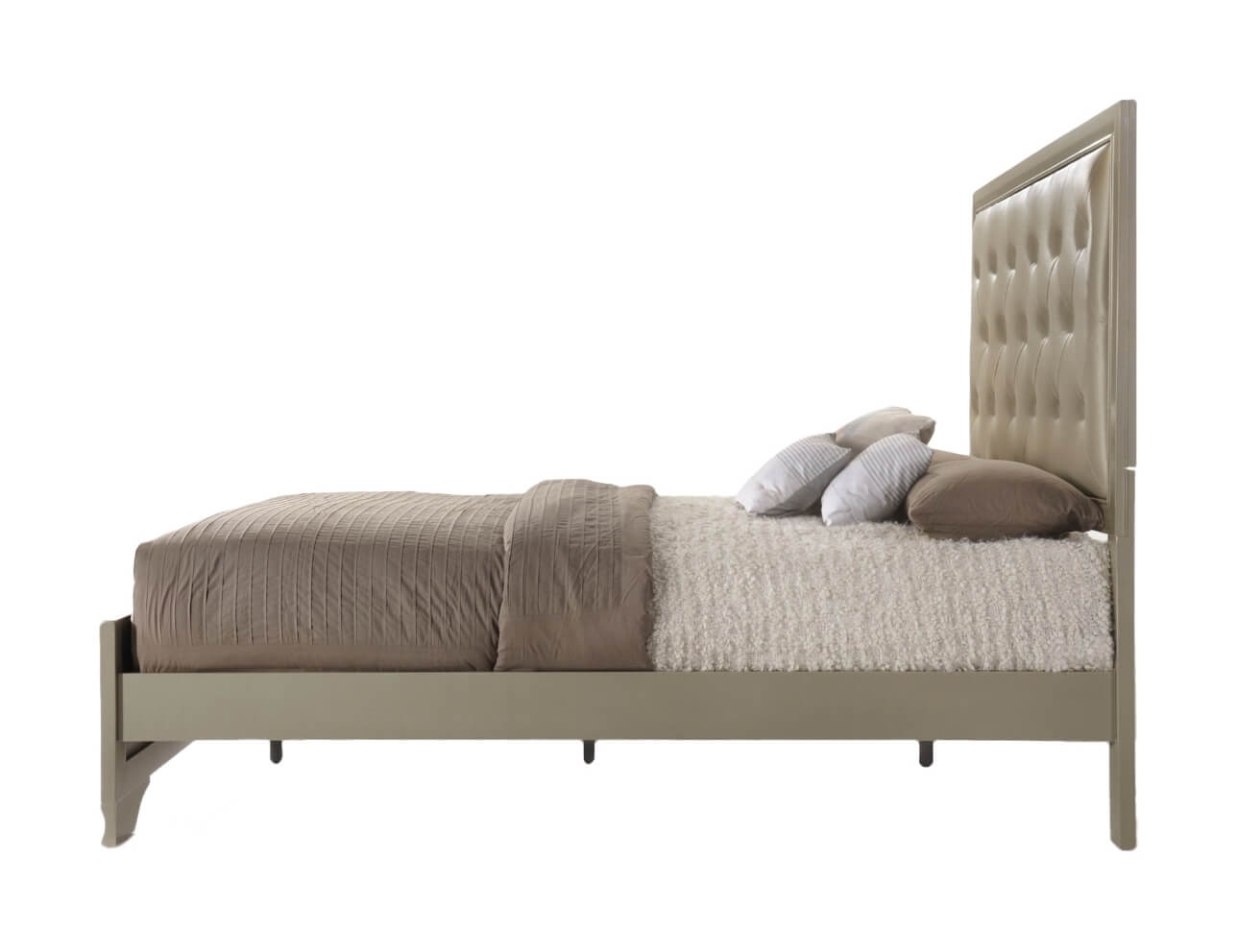 Acme Carine Faux Leather Tufted Queen Panel Bed