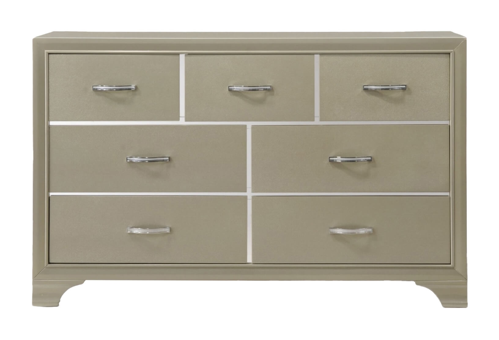 Beaumont Modern Classic Wood 7-drawer Bedroom Dresser Champagne