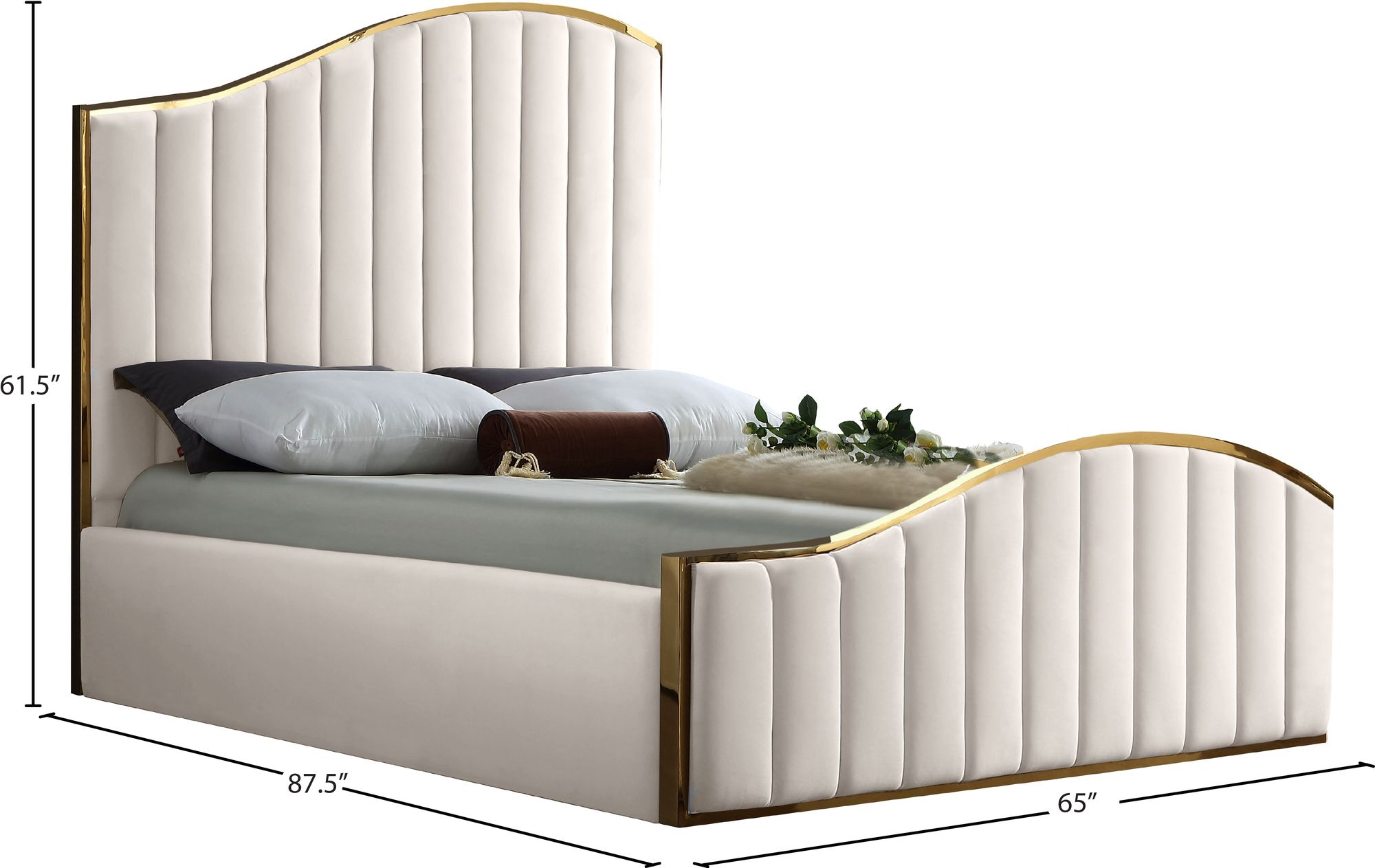 Jolie Velvet Queen Size Bed