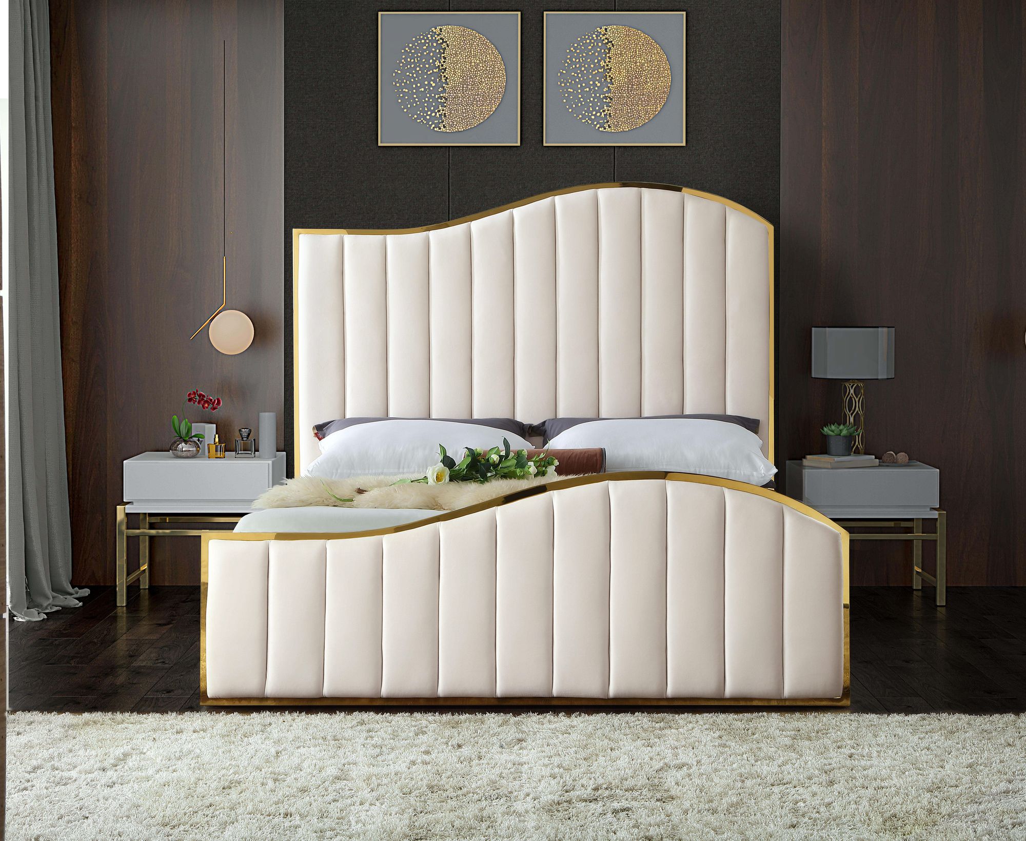 Jolie Velvet King Size Bed