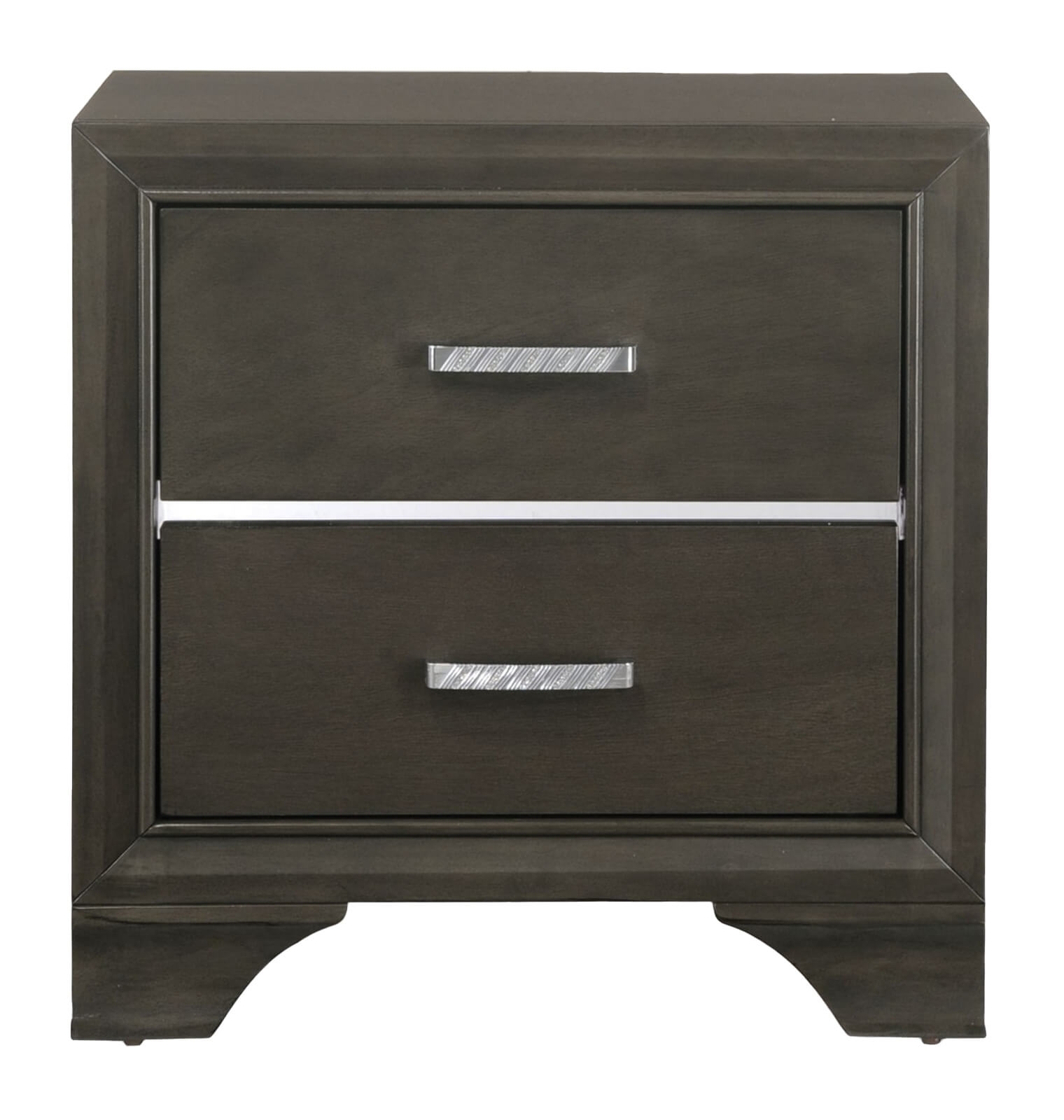 BM185456 Wooden Two Drawer Nightstand With Bracket Legs