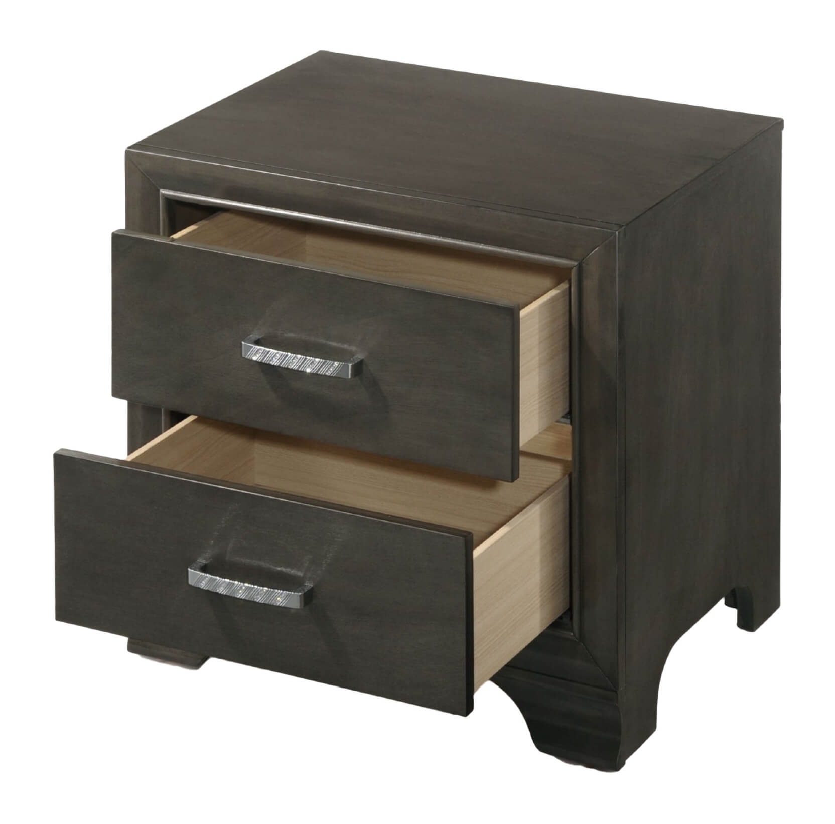 Gray Padded & Upholstered 4 PC Bedroom Set