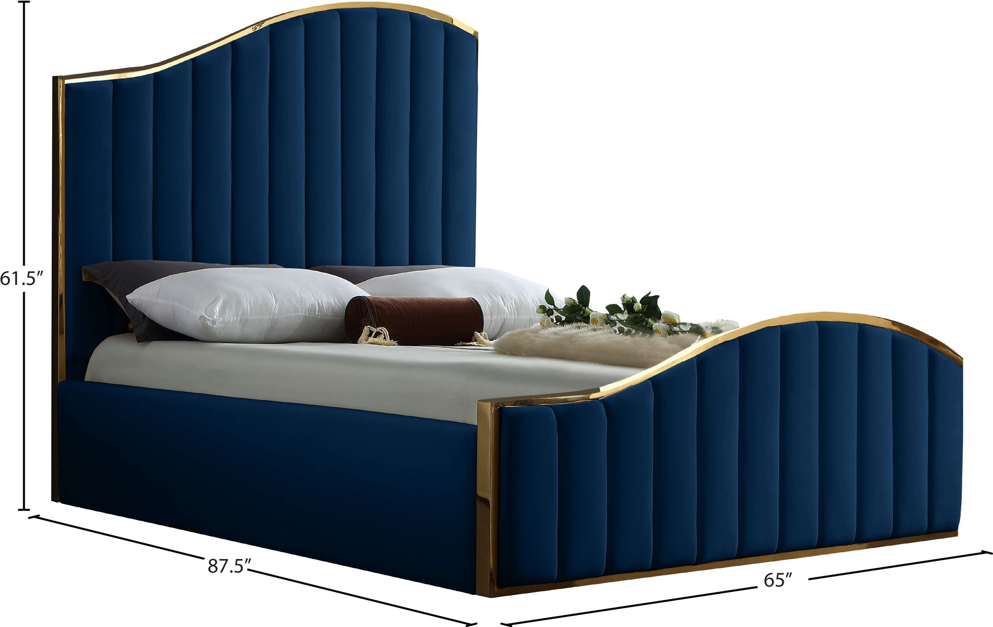 Jolie Velvet Queen Size Bed