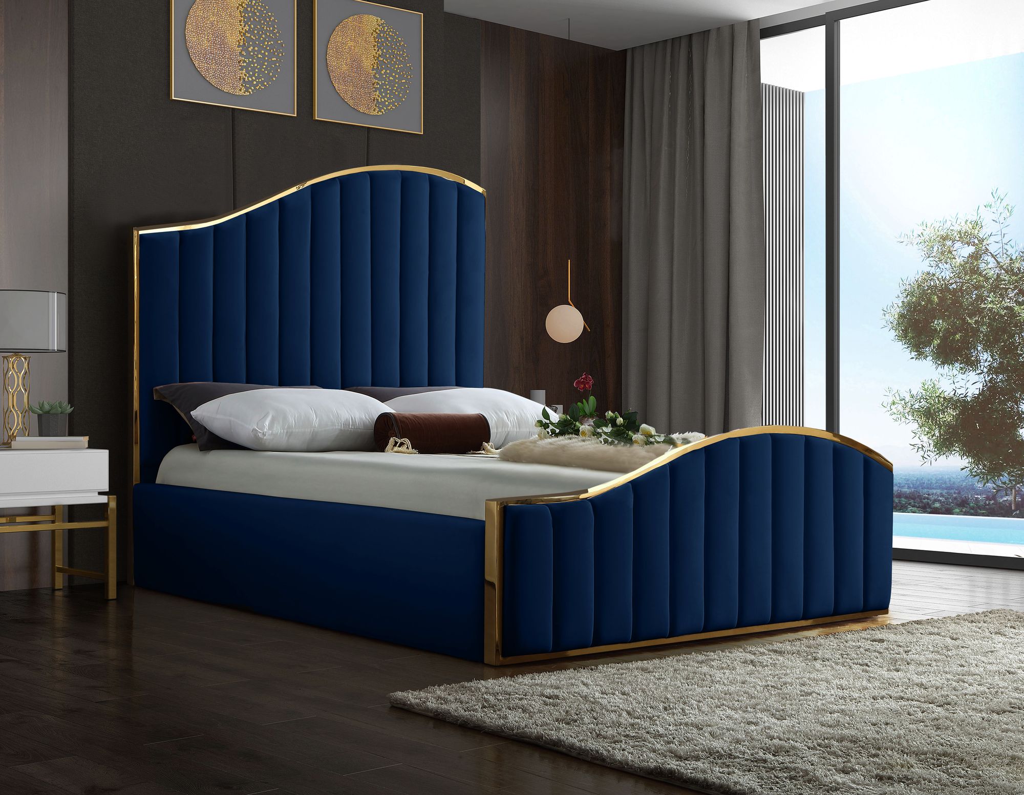 Jolie Velvet King Size Bed