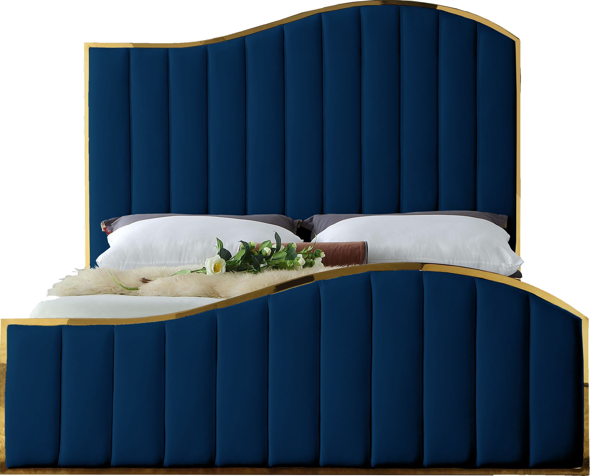 Jolie Velvet King Size Bed