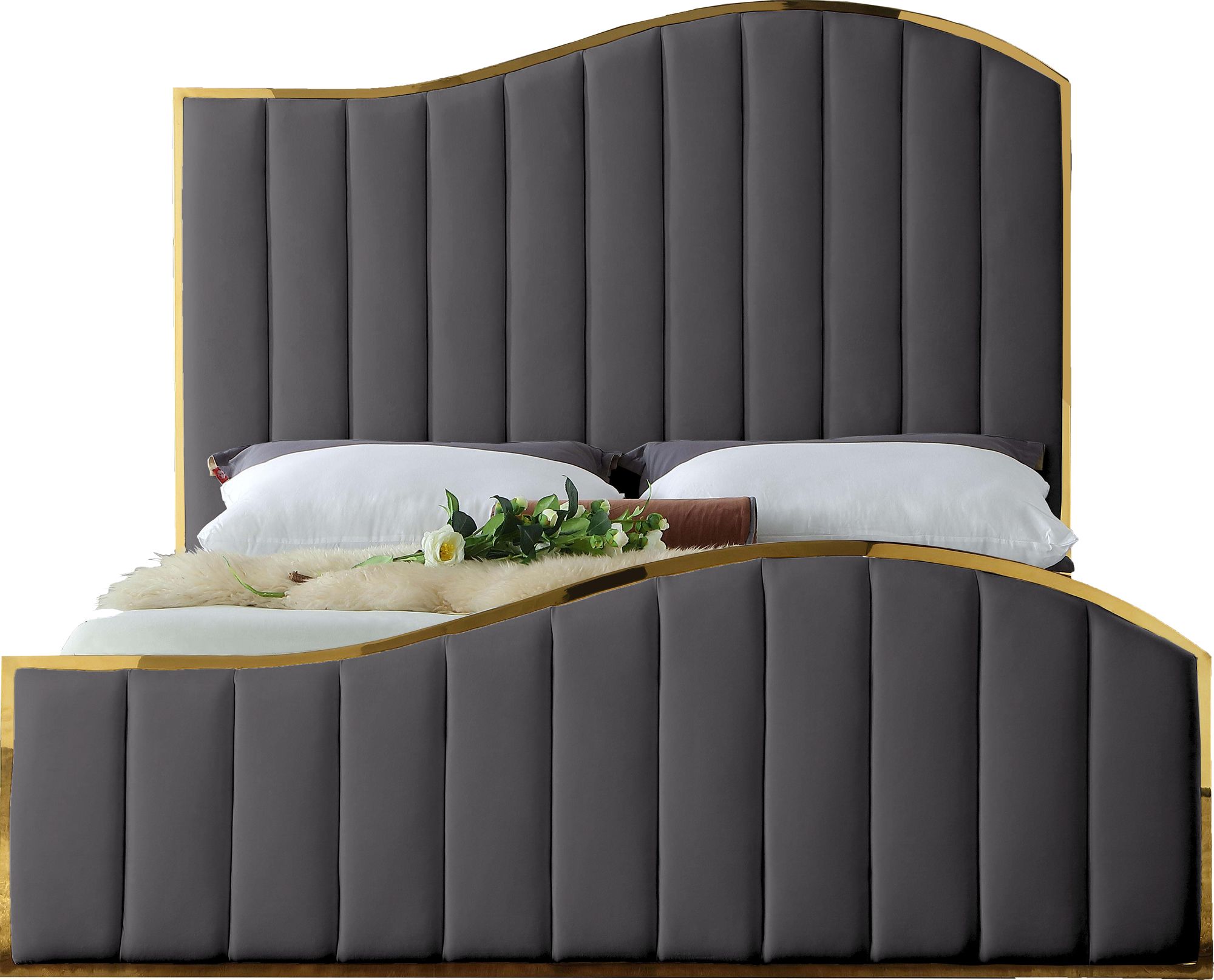 Jolie Velvet Queen Size Bed