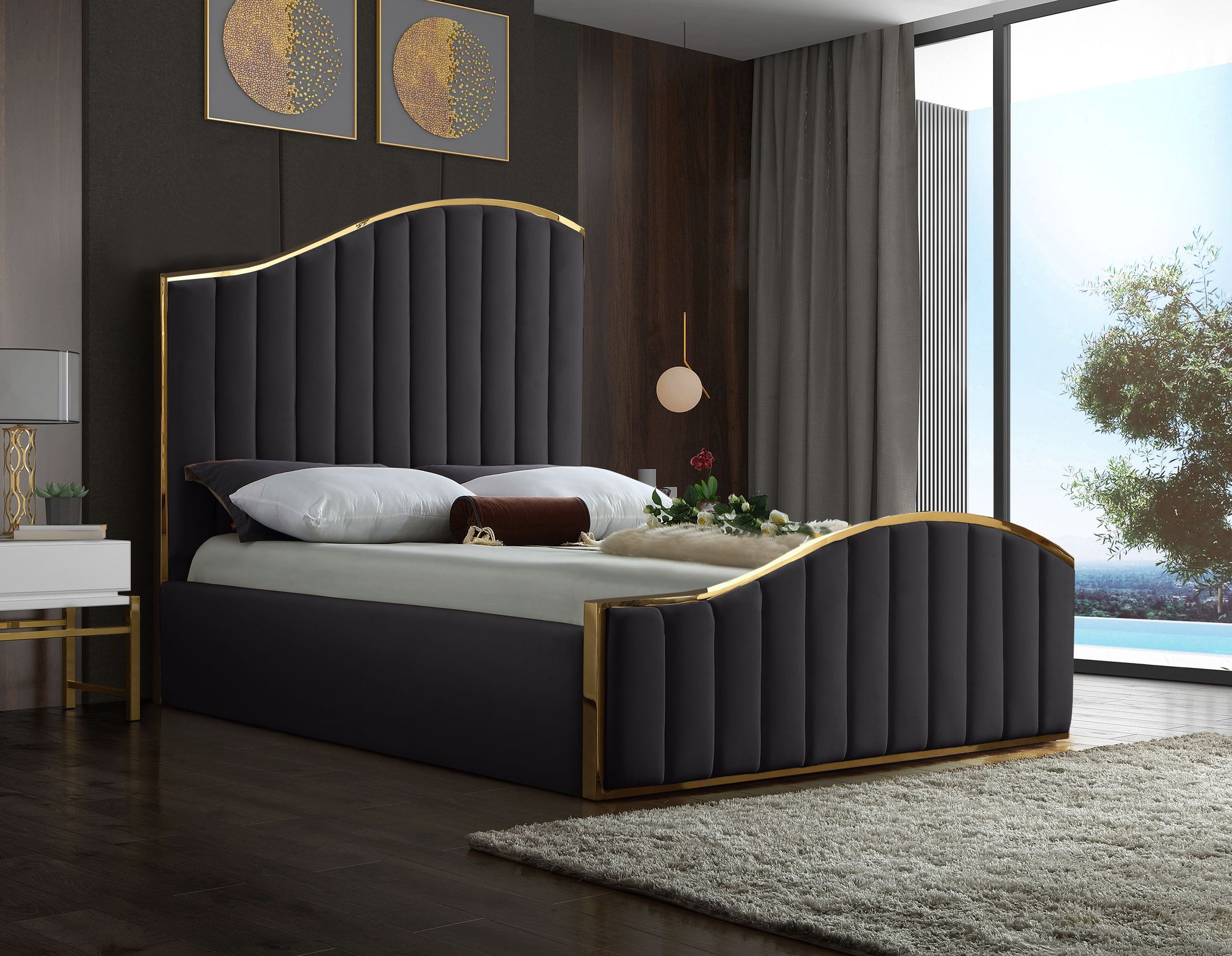 Jolie Velvet King Size Bed