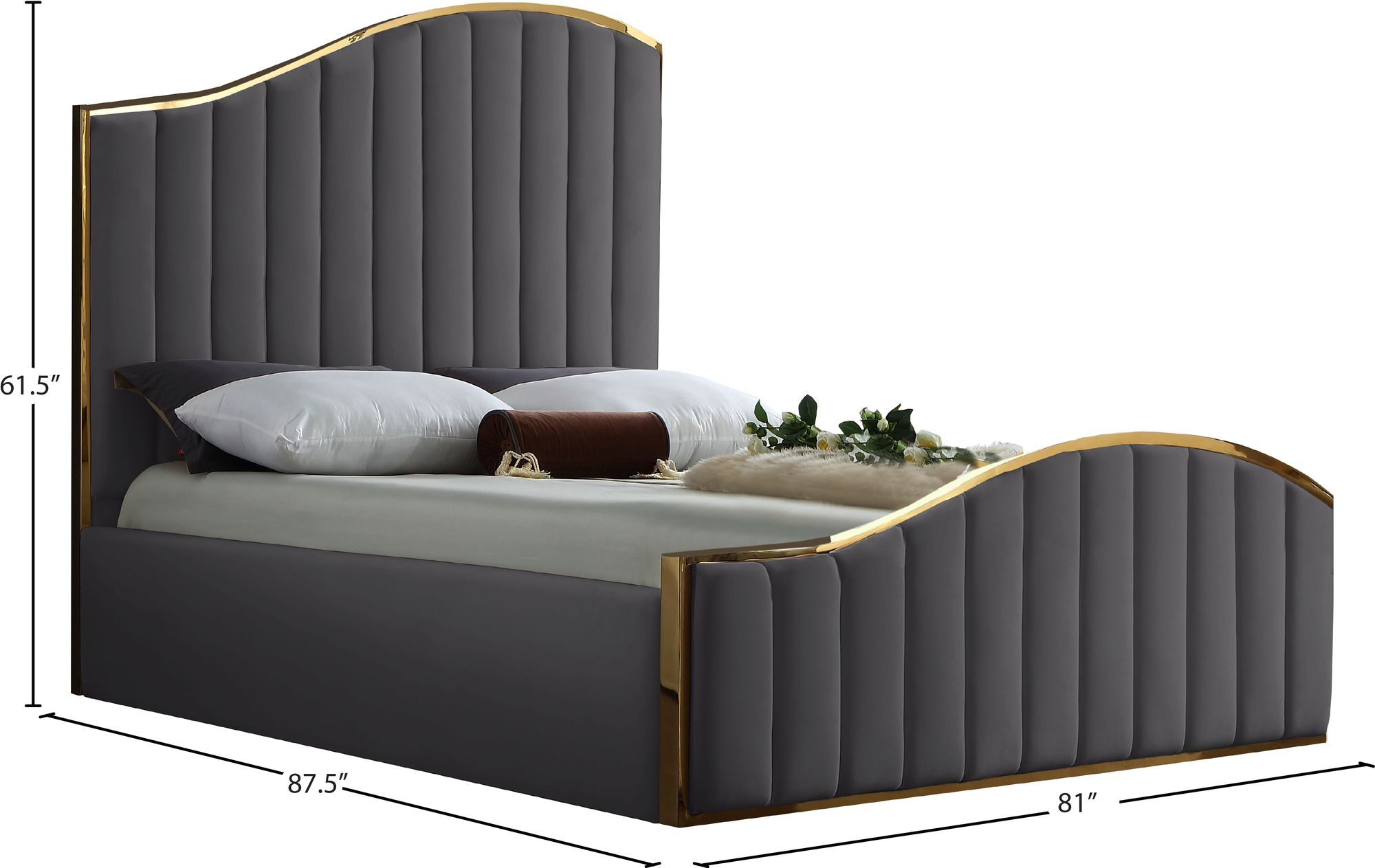 Jolie Velvet King Size Bed
