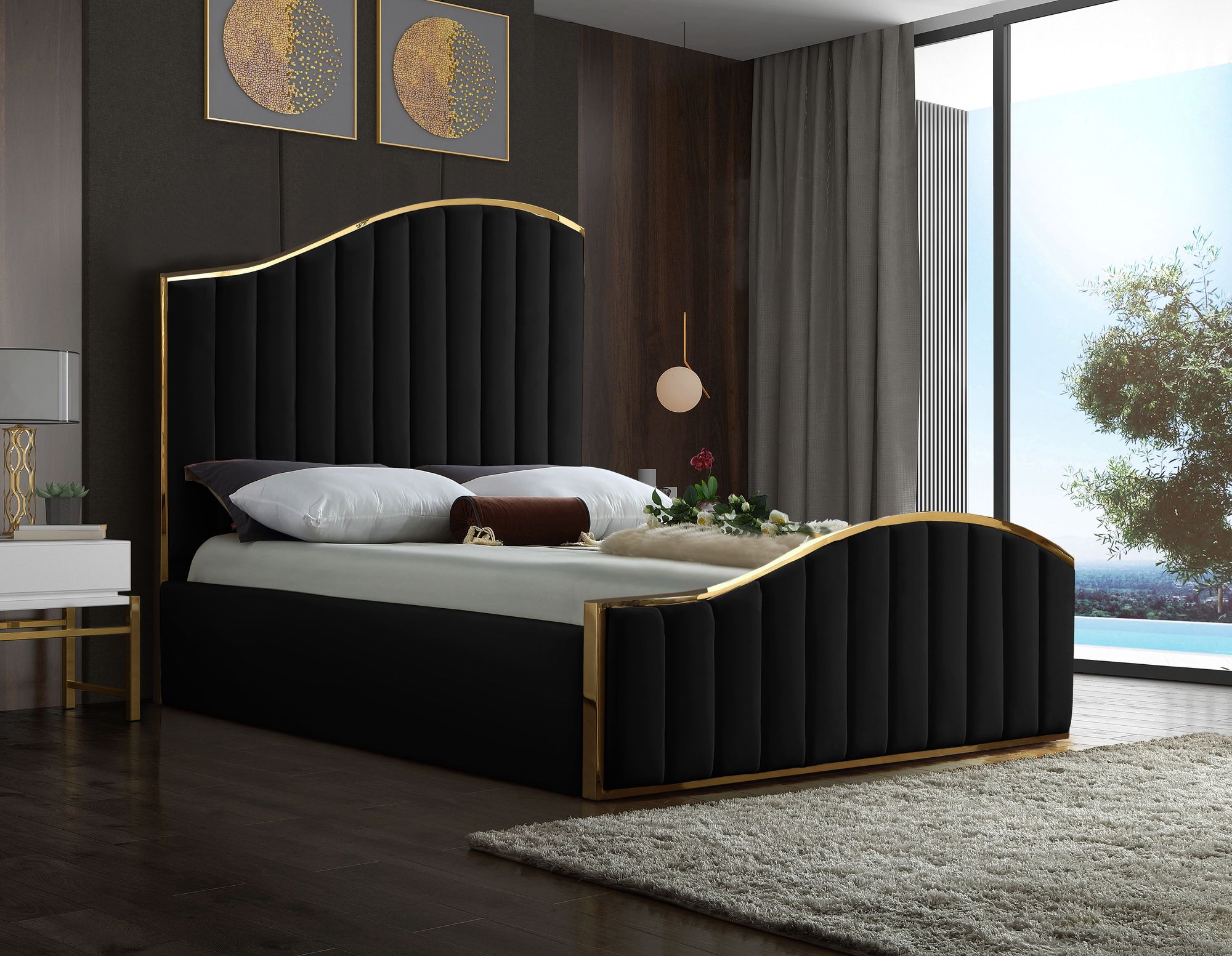 Jolie Velvet Queen Size Bed