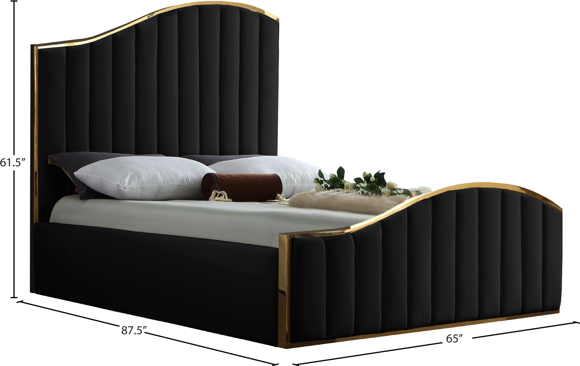 Jolie Velvet Queen Size Bed