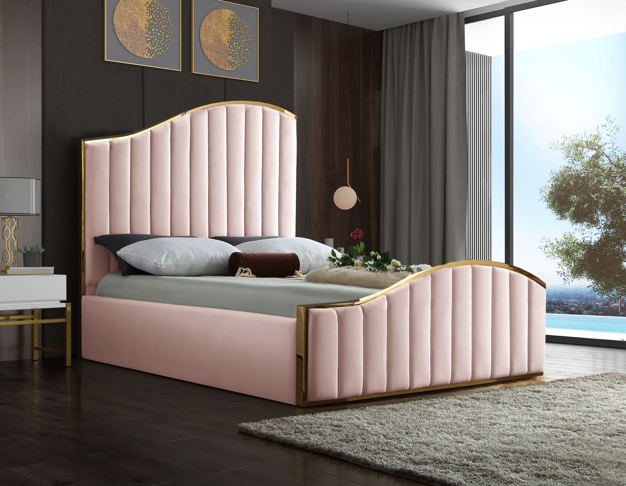 Jolie Velvet Queen Size Bed