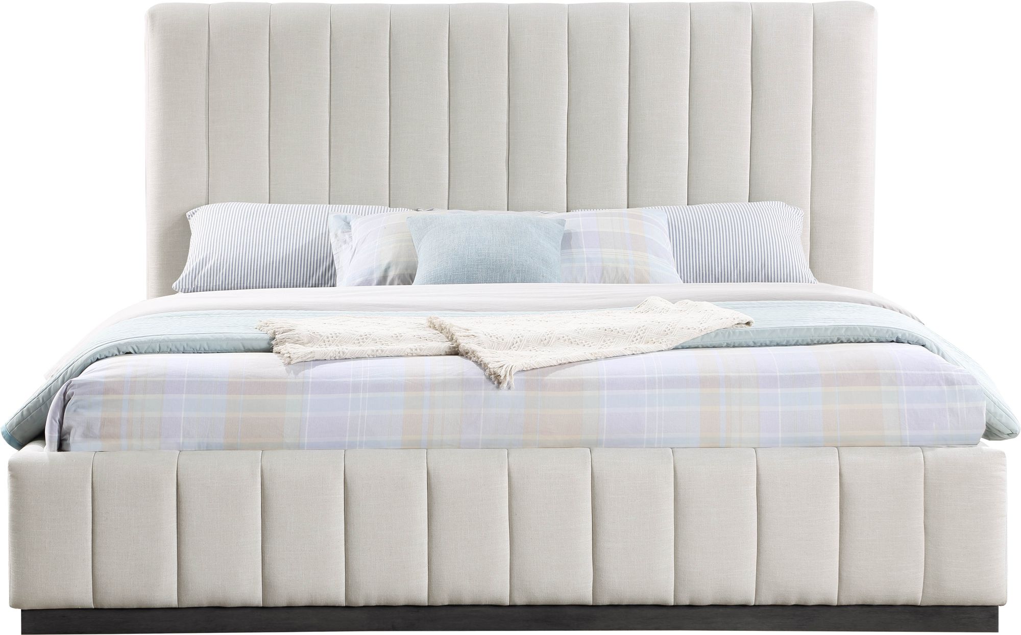 Lucia Linen Fabric King Size Bed