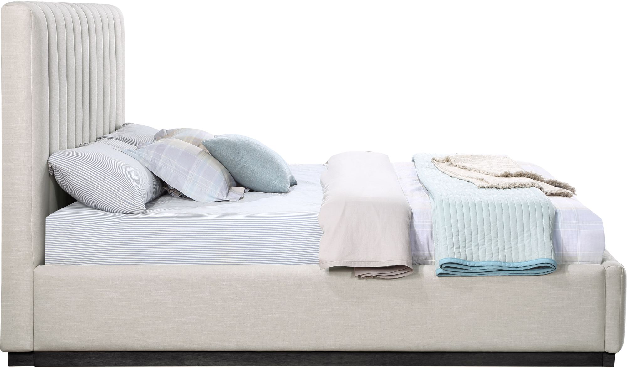 Lucia Linen Fabric King Size Bed