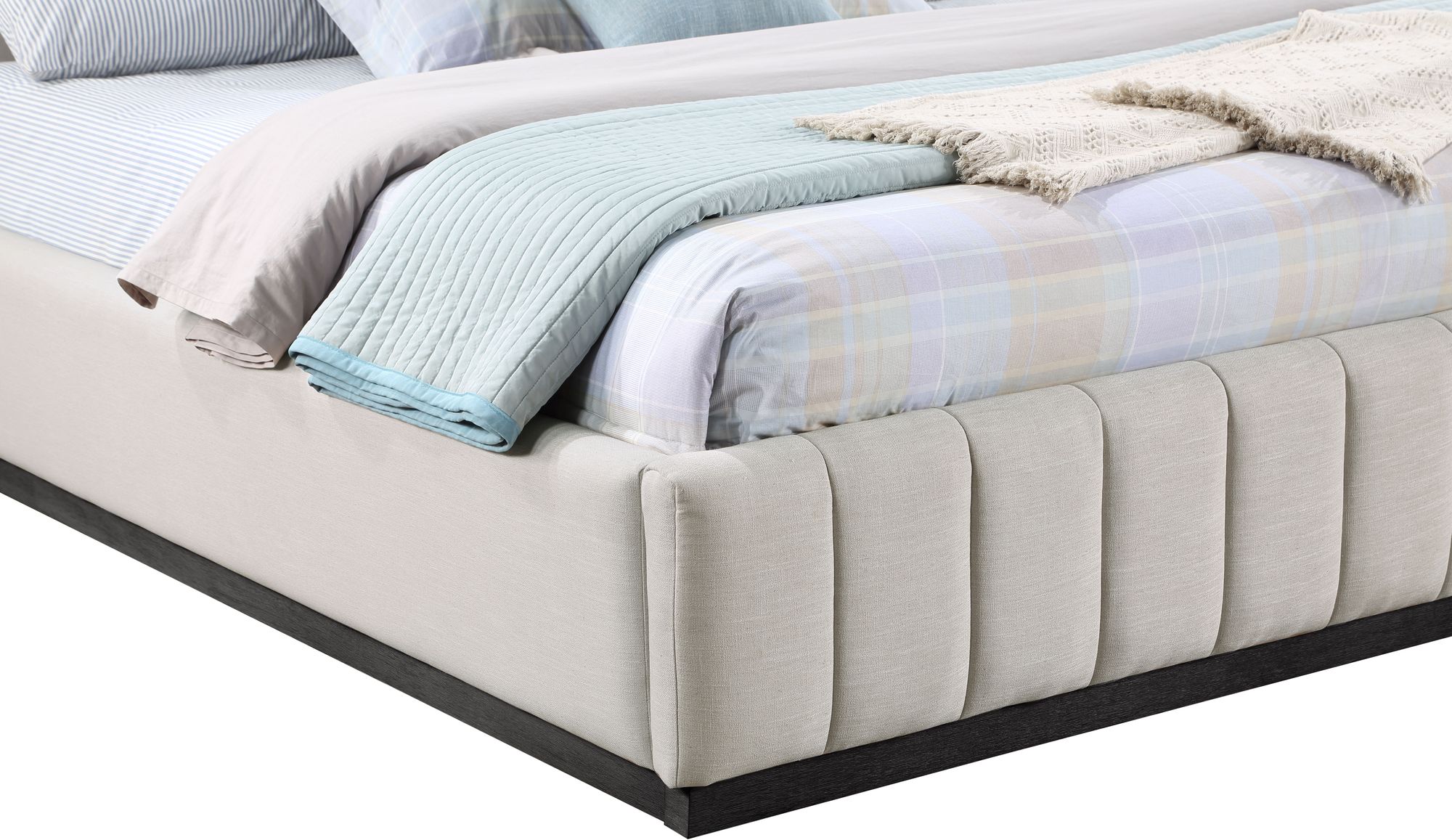 Lucia Linen Fabric King Size Bed
