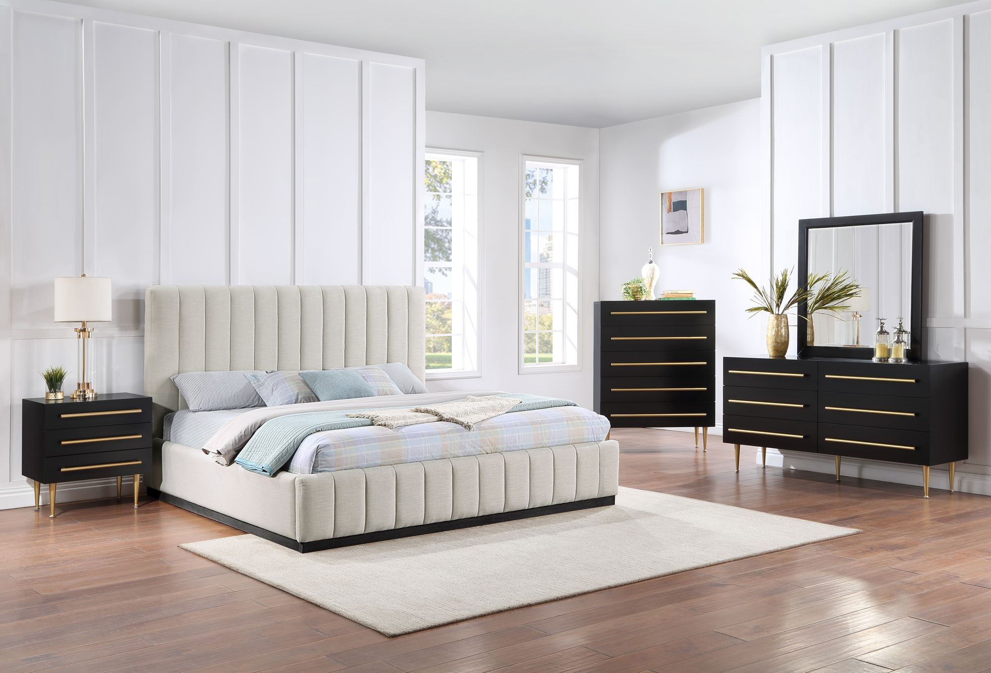 Lucia Linen Fabric King Size Bed